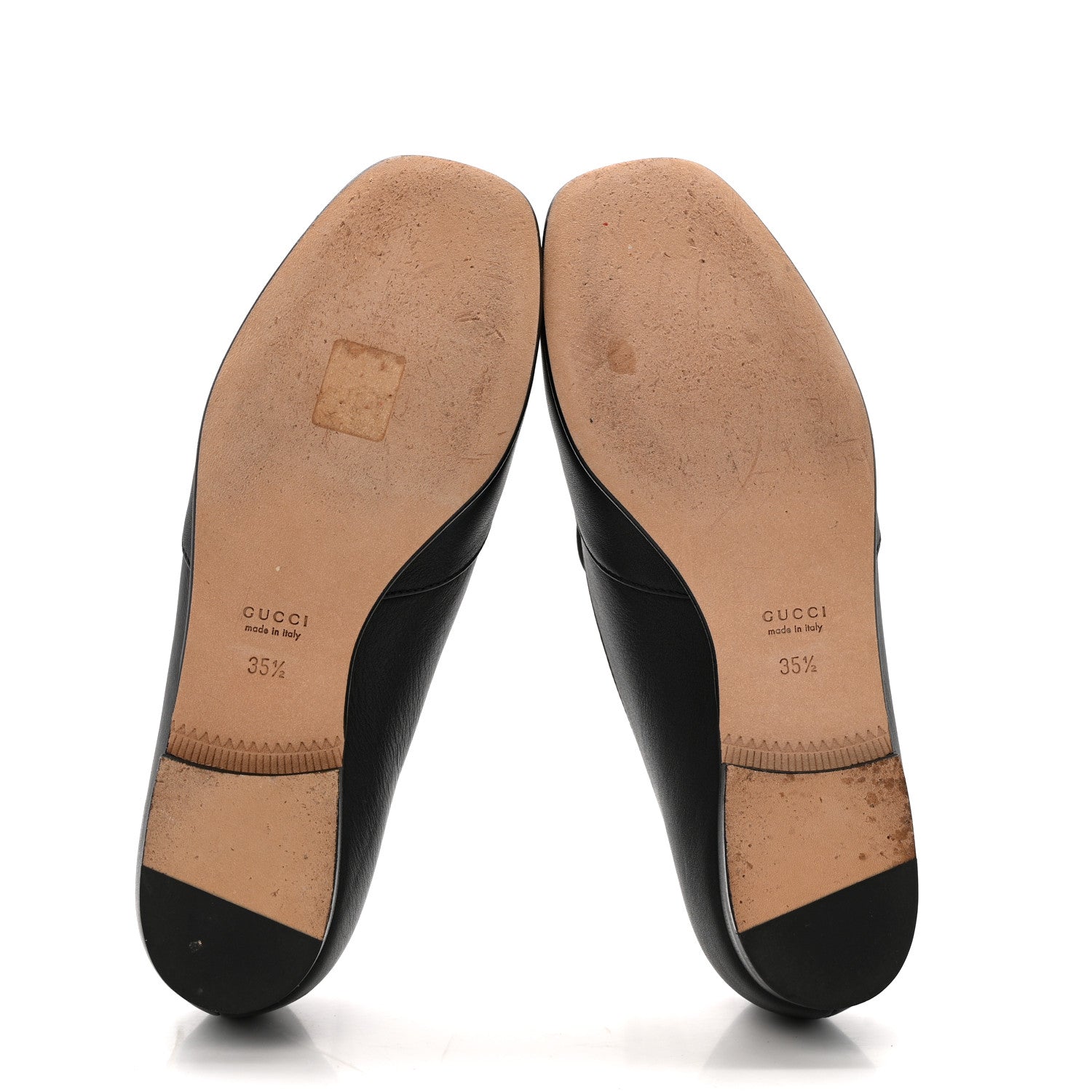Calfskin Womens Horsebit Loafers 35.5 Black