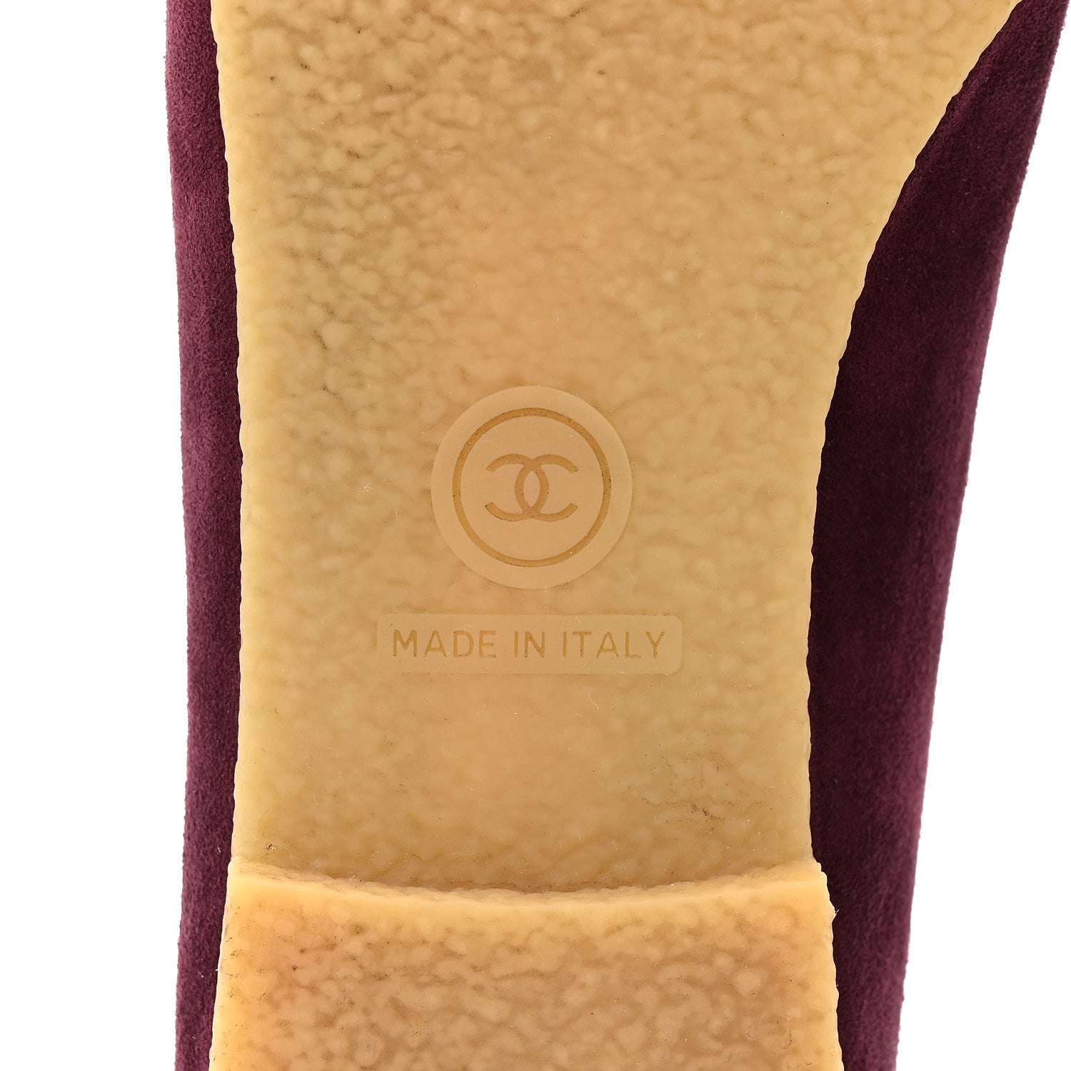 Suede Lambskin Cap Toe CC Ballerina Flats 41 Burgundy Black
