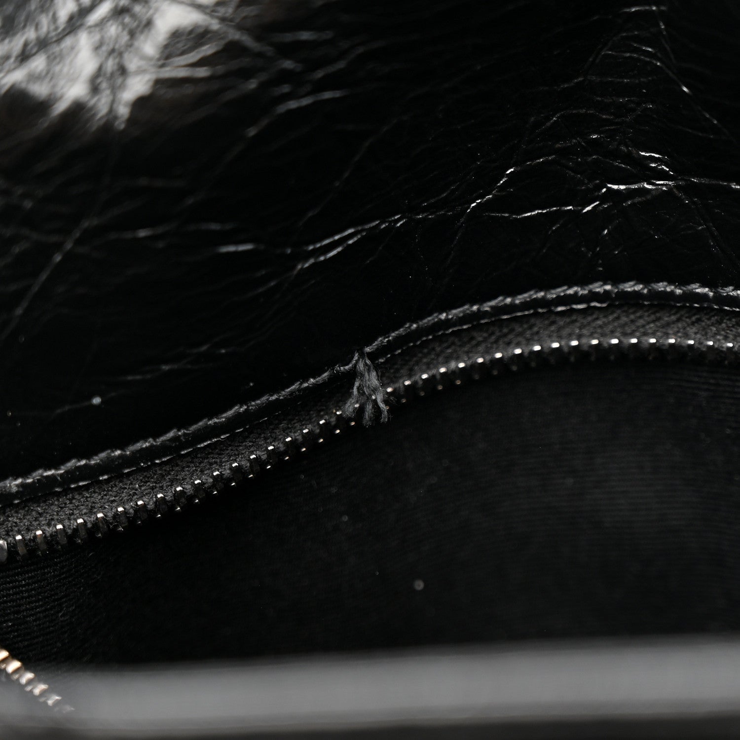 Crinkled Calfskin Matelasse Monogram Medium Niki Chain Satchel Black