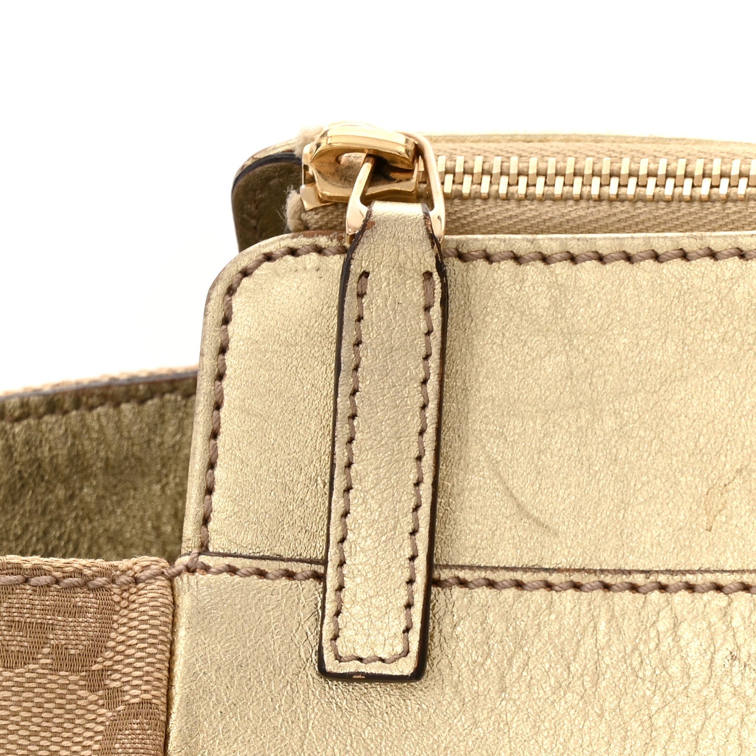 Monogram D Gold Large Tote Metallic Gold