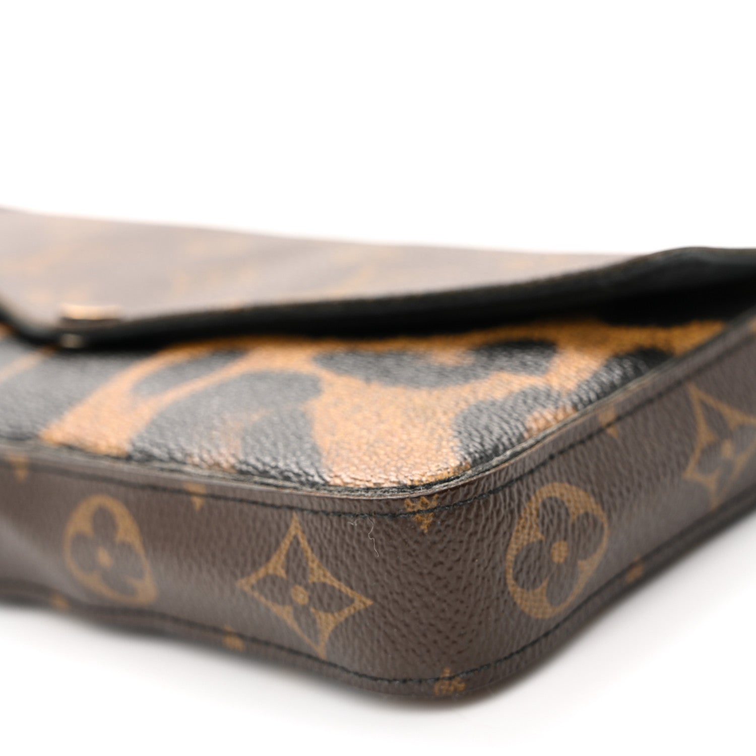 Monogram Animal Print Pochette Felicie Chain Wallet