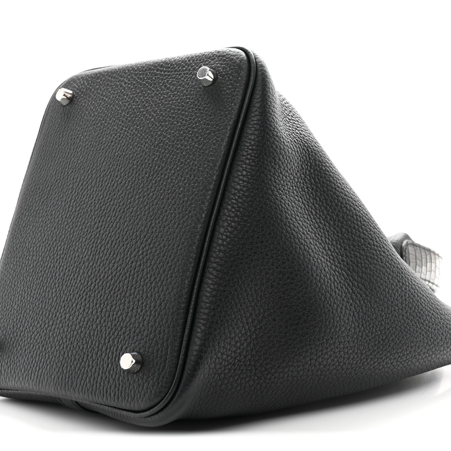 Taurillon Clemence Matte Alligator Picotin Lock Touch 22 MM Black