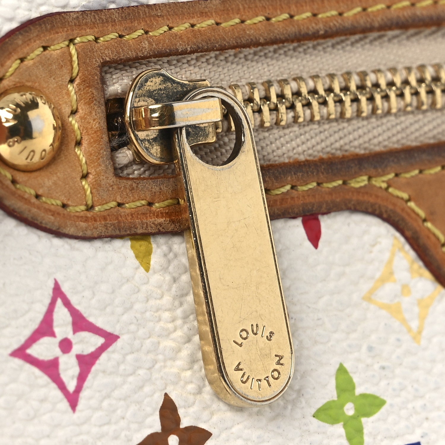 Monogram Multicolor Pochette Plate MM White