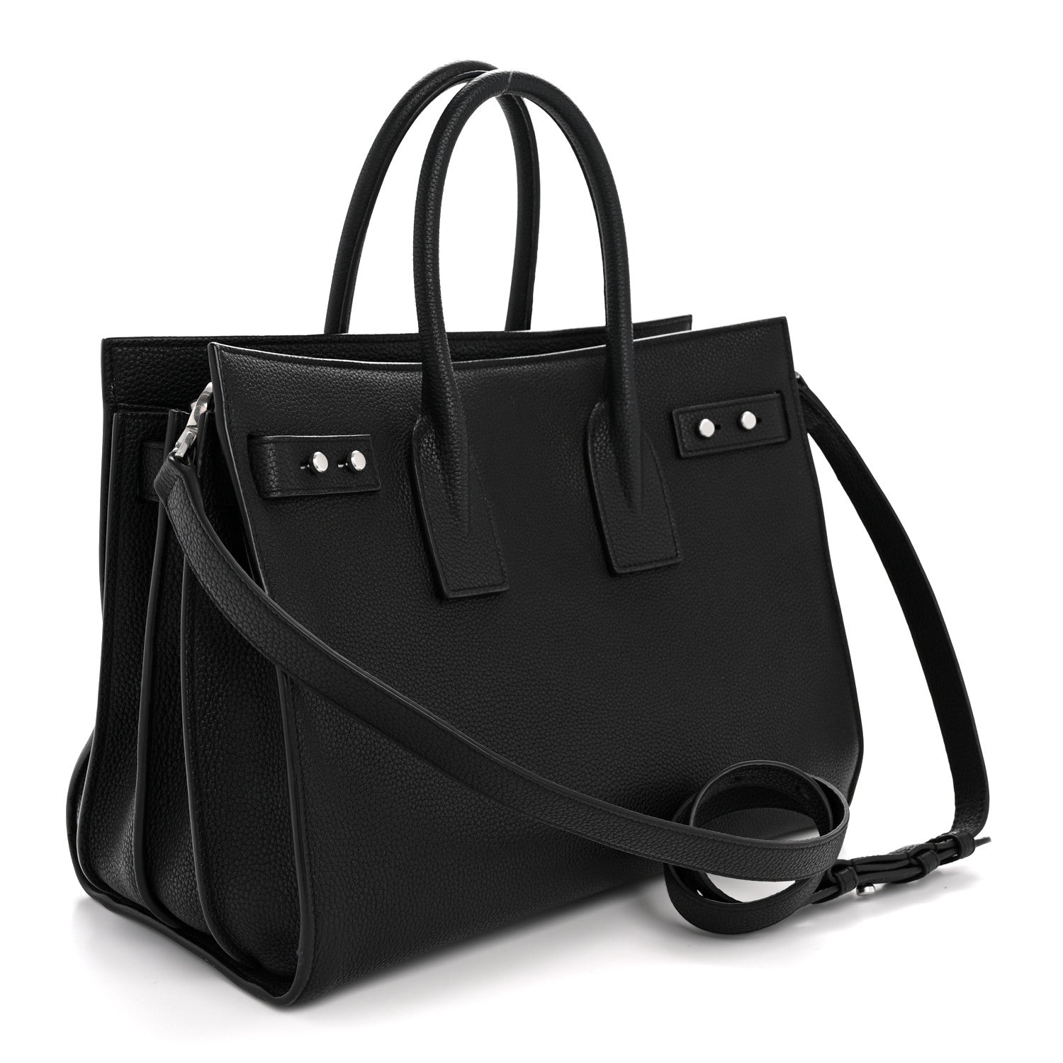 Grained Calfskin Small Supple Sac De Jour Black