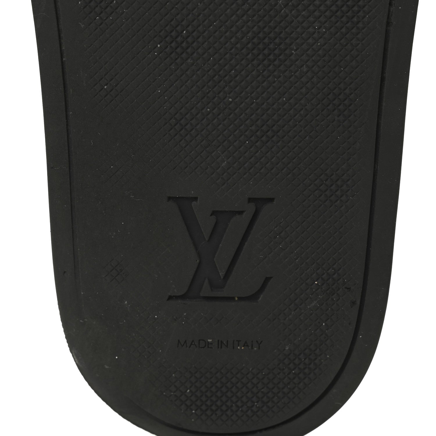 Rubber Embossed Monogram Mens Waterfront Mules 7.5 Black