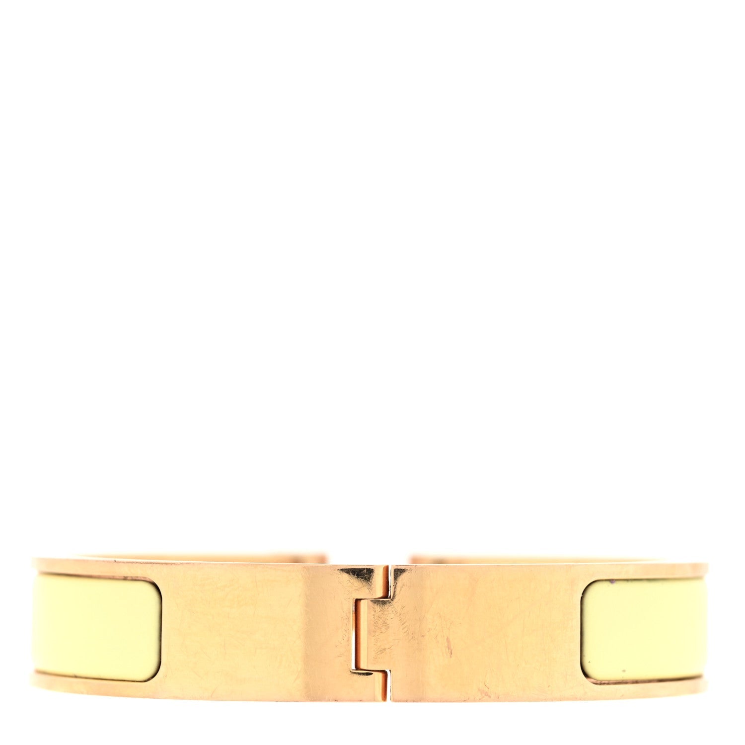 Enamel Narrow Clic Clac H Bracelet PM Jaune Bourgeon