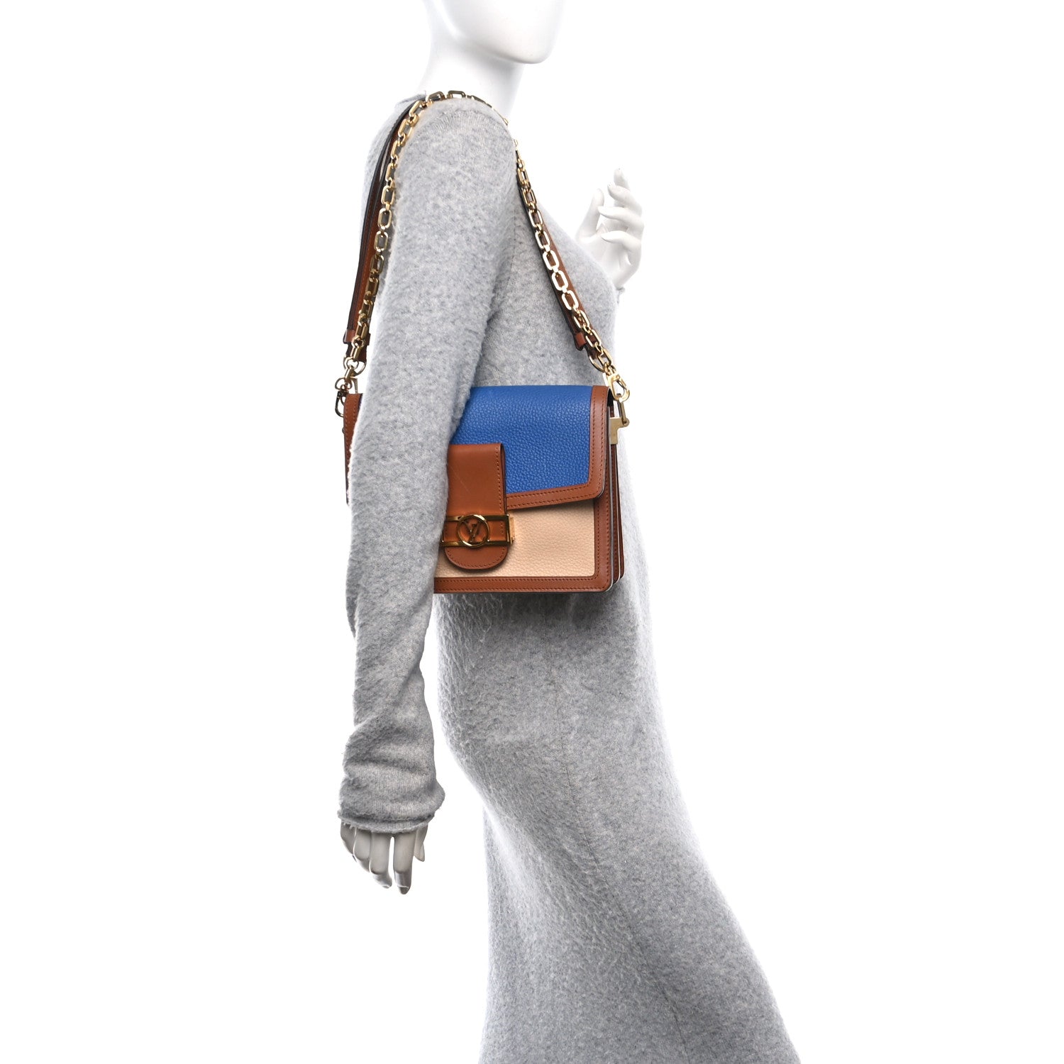 Taurillon Dauphine MM Blue Beige