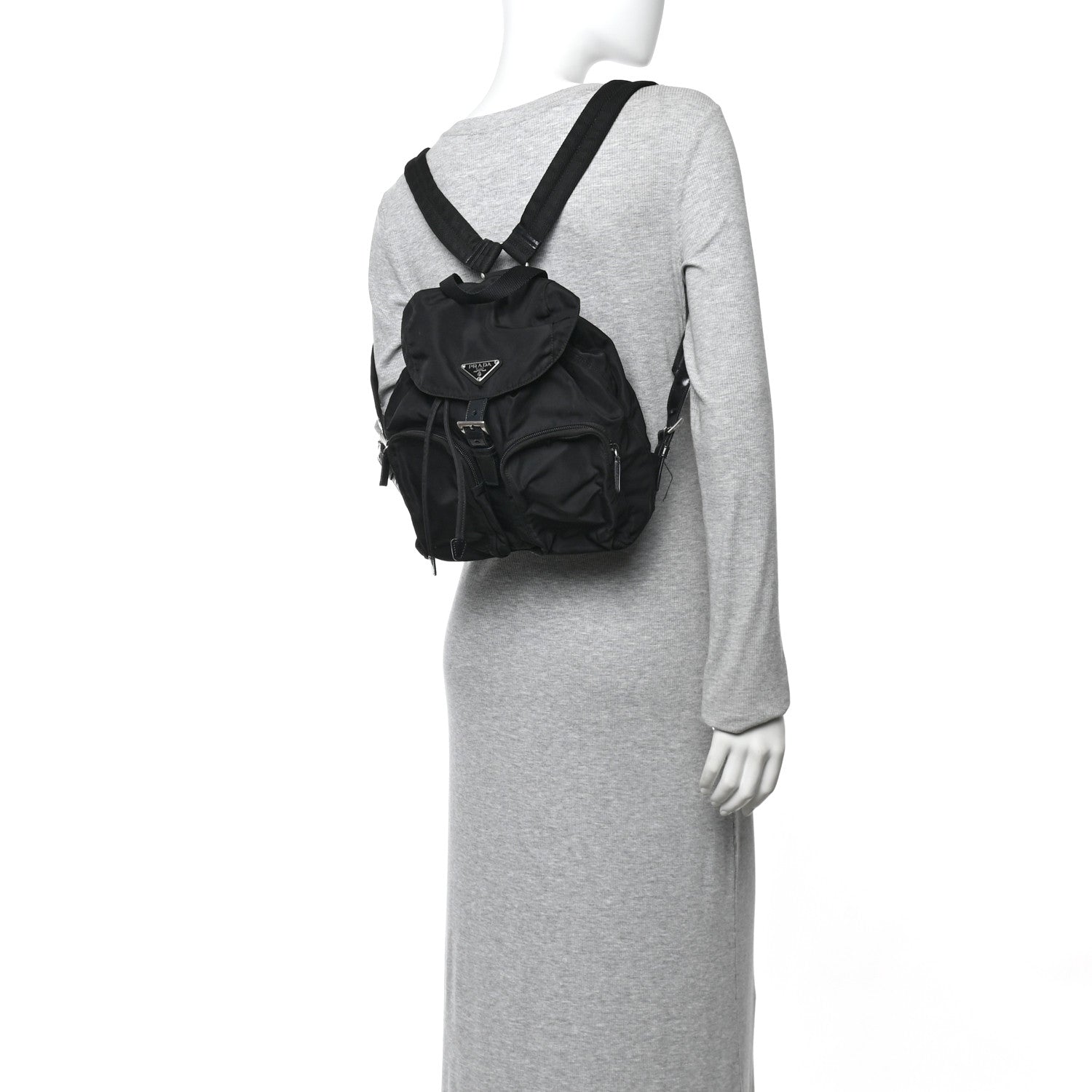 Nylon Vela Medium Backpack Black