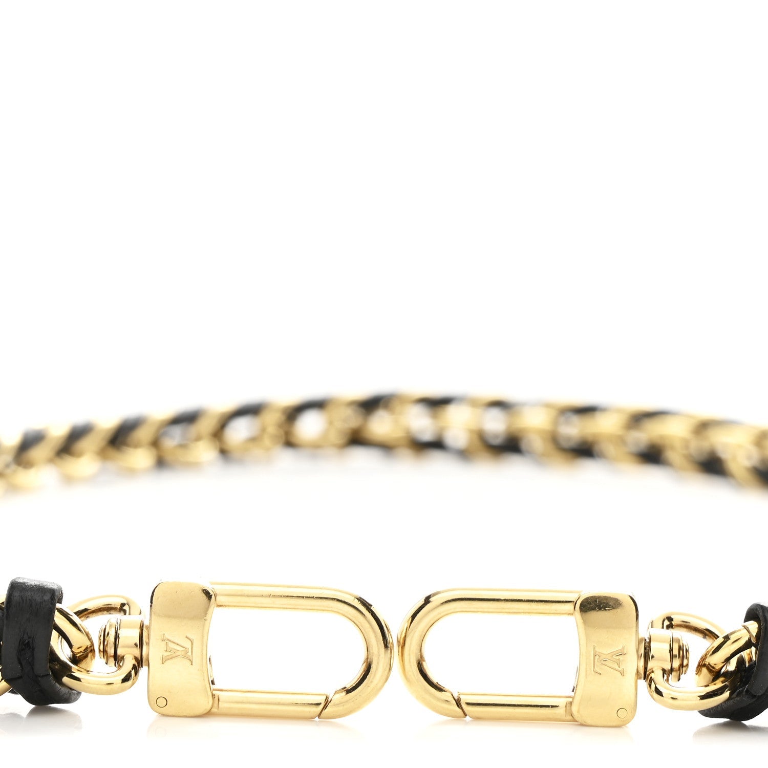 Calfskin Vanity Chain Pouch Shoulder Strap Black Gold