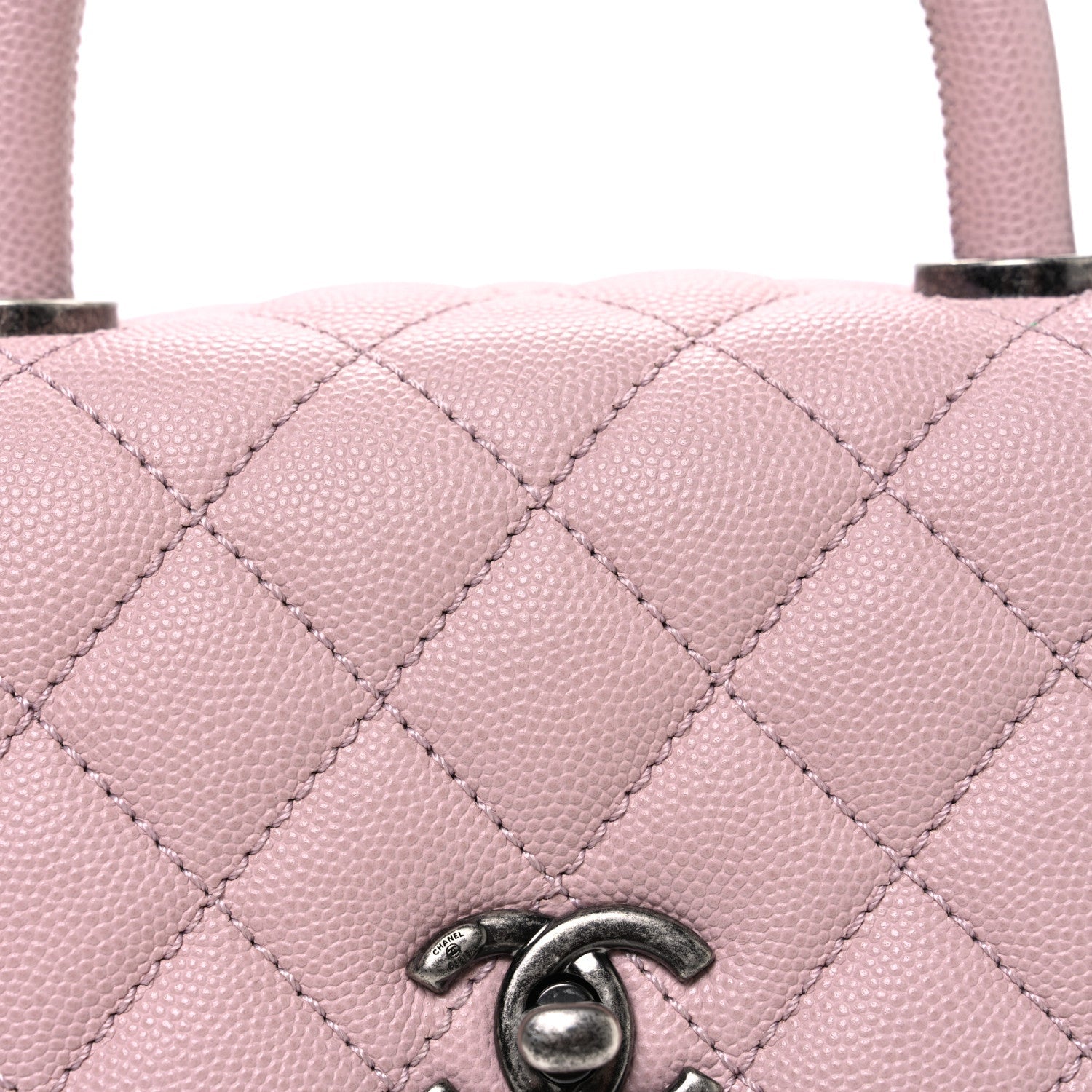 Caviar Quilted Mini Coco Handle Flap Pink