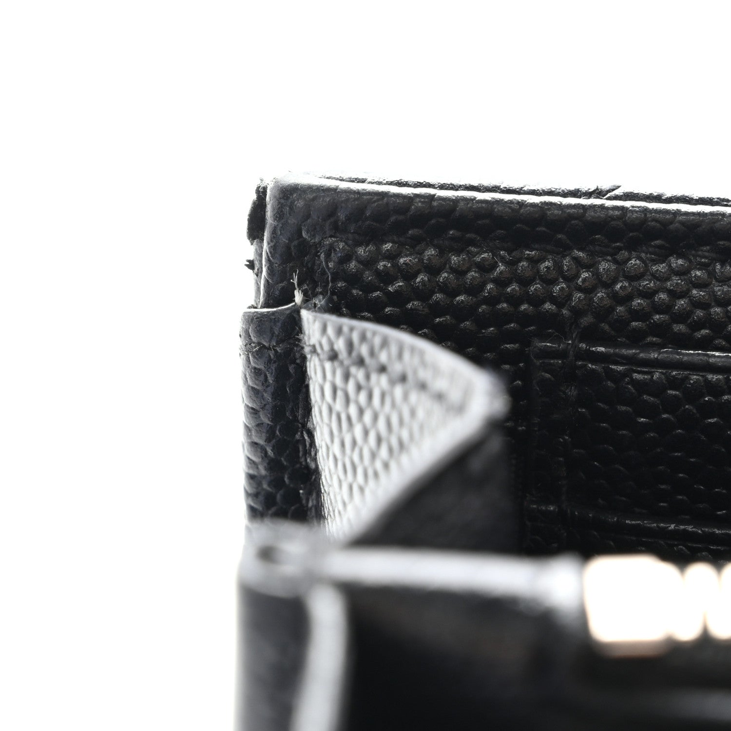 Grain De Poudre Matelasse Chevron Monogram Chain Wallet Black