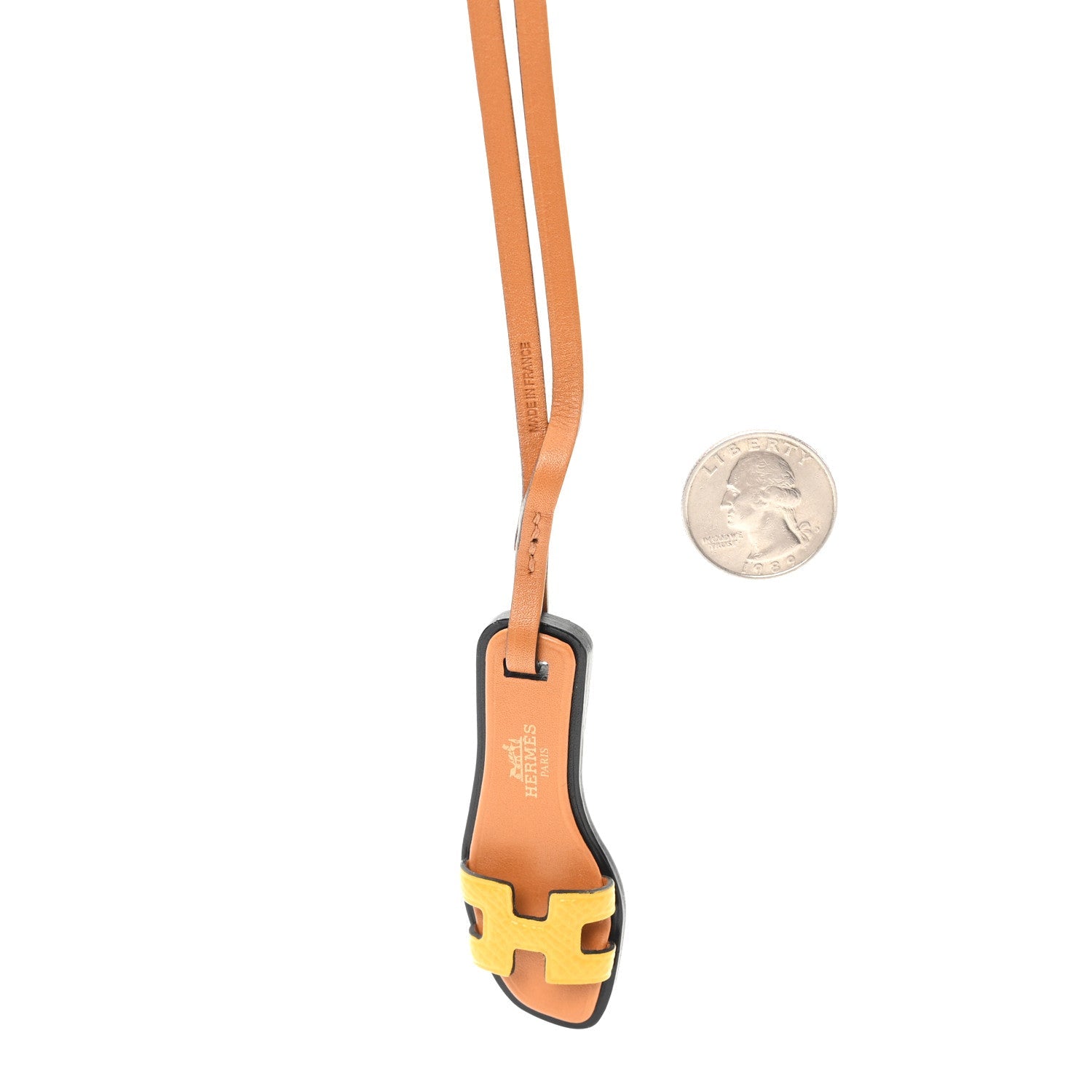 Epsom Butler Calfskin Hunter Oran Nano Bag Charm Jaune Poussin