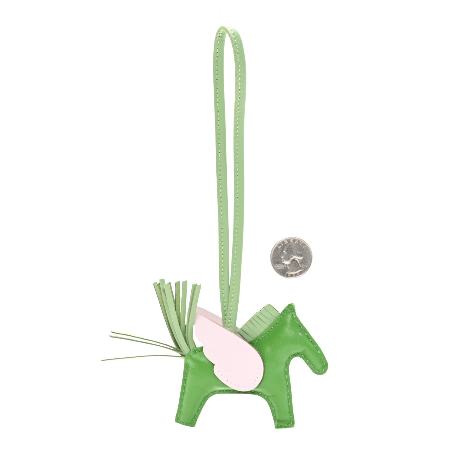 Milo Lambskin Grigri Rodeo Pegase Horse Bag Charm PM Vert Yucca Vert Criquet Mauve Pale