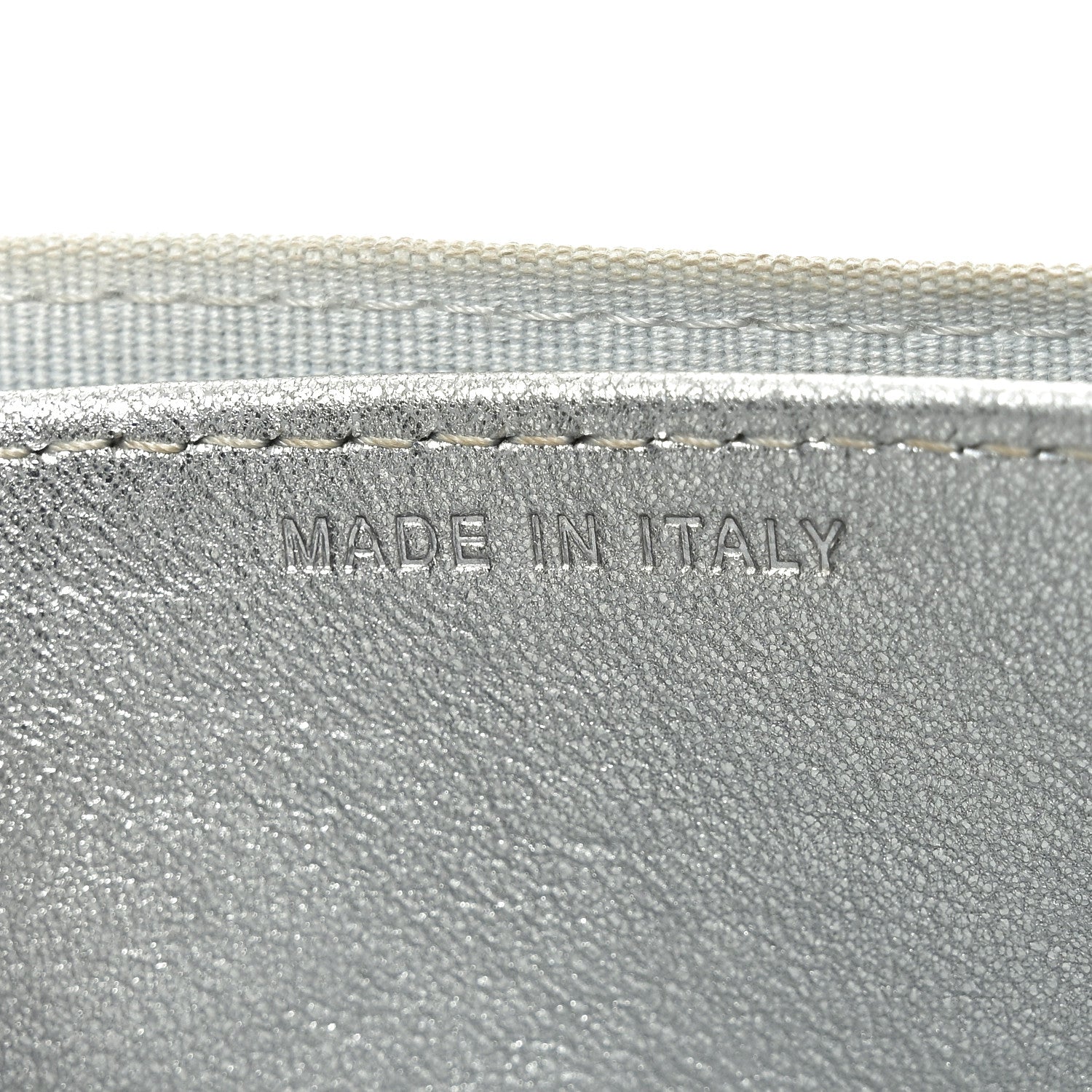 Metallic Lambskin Quilted Flap Card Holder Wallet Silver