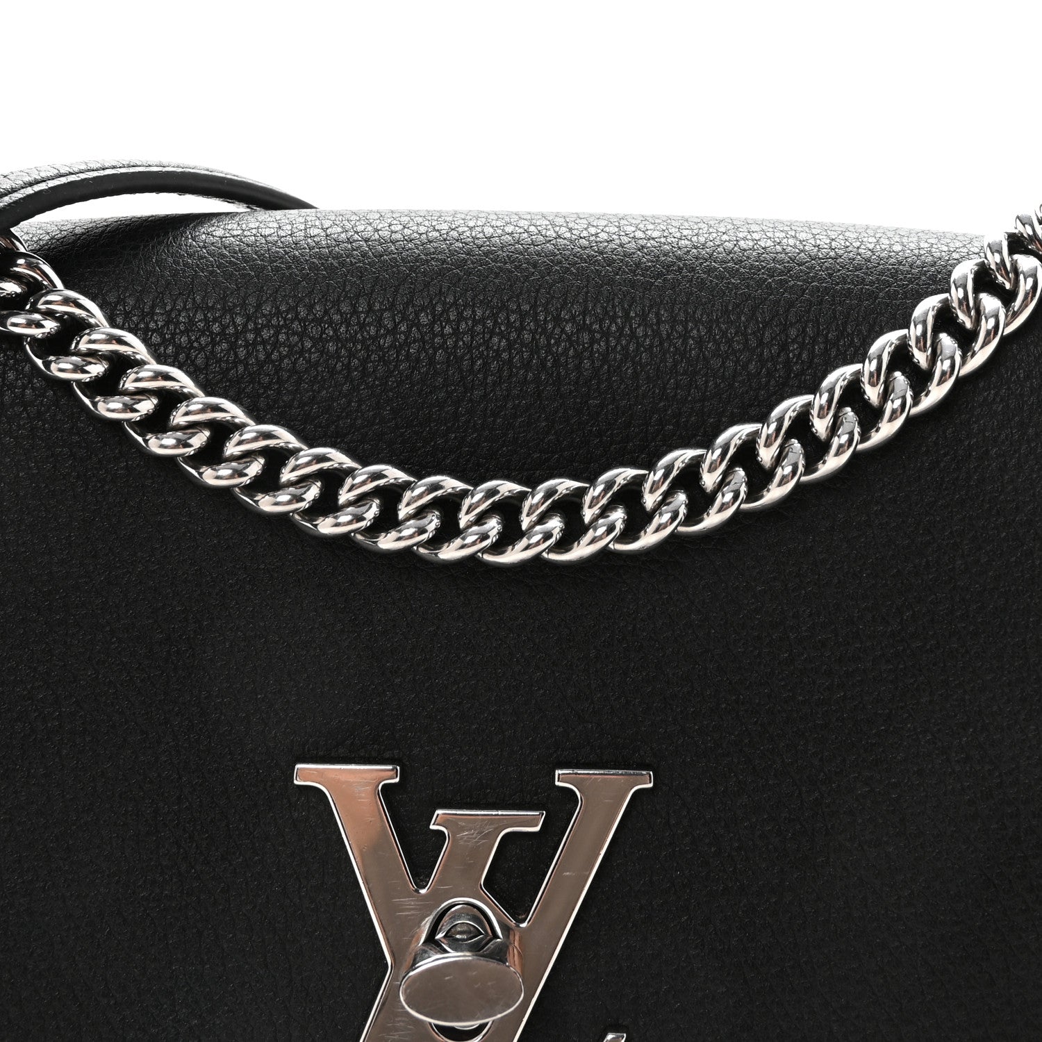 Soft Calfskin My Lockme Chain Bag BB Black