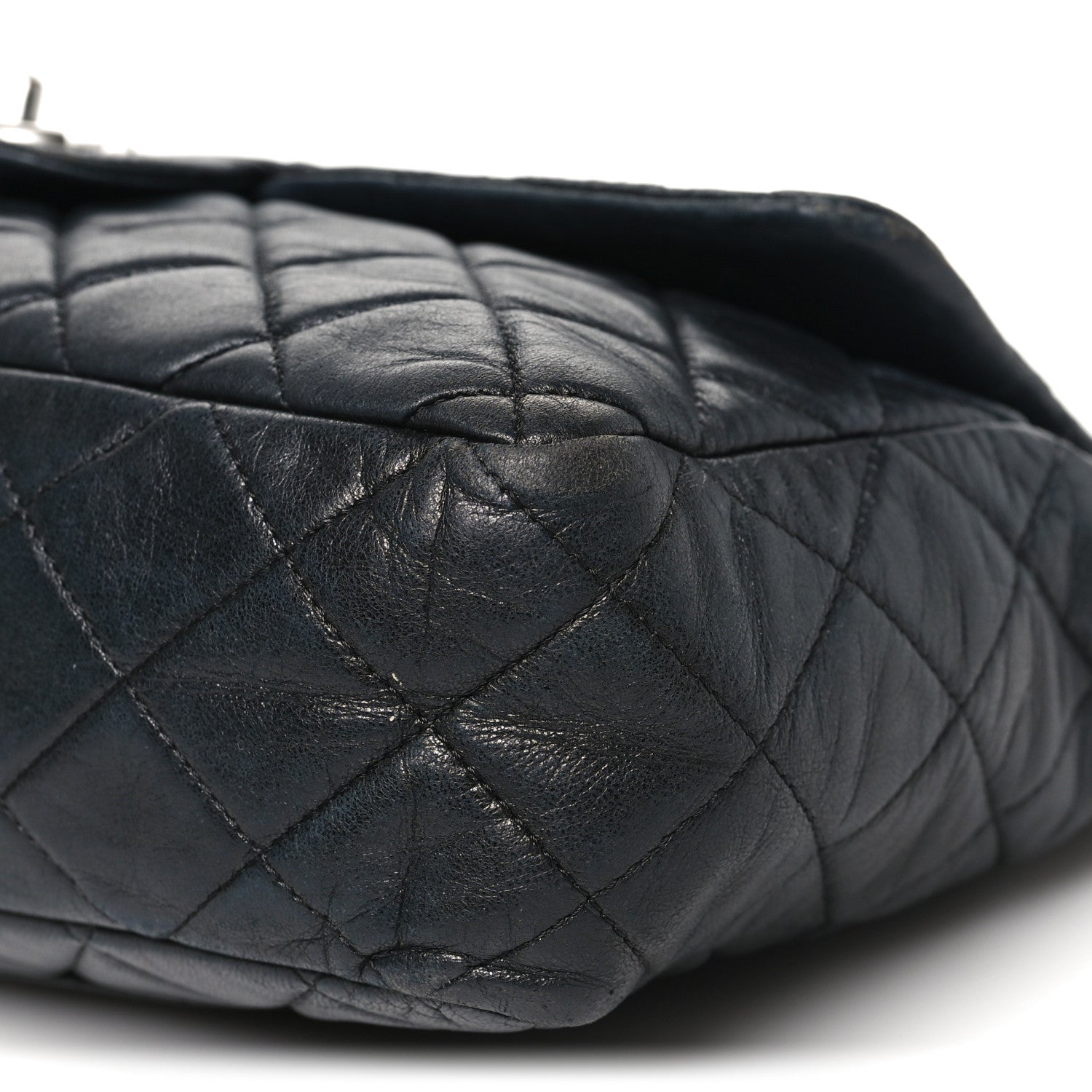 Lambskin Quilted Jumbo Single Flap Black