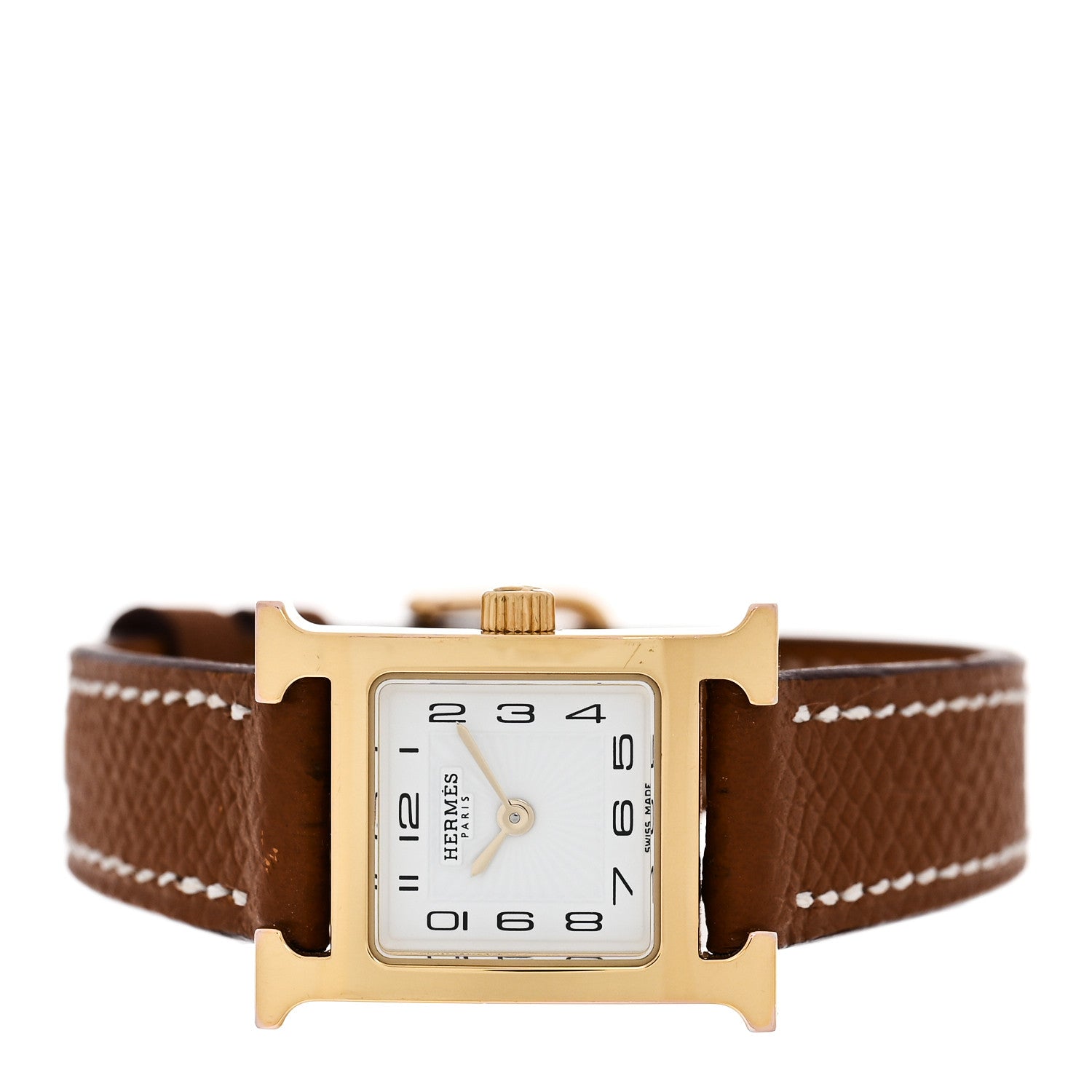 Stainless Steel Epsom 17.2mm Heure H Hour Quartz Watch Gold
