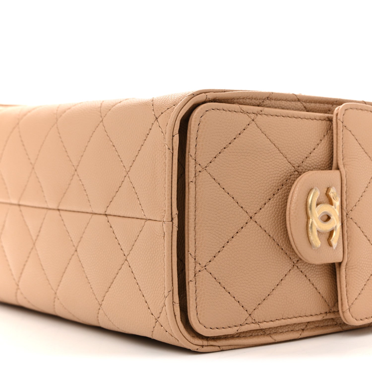 Caviar Quilted Mini Chanel 25 Handbag Beige