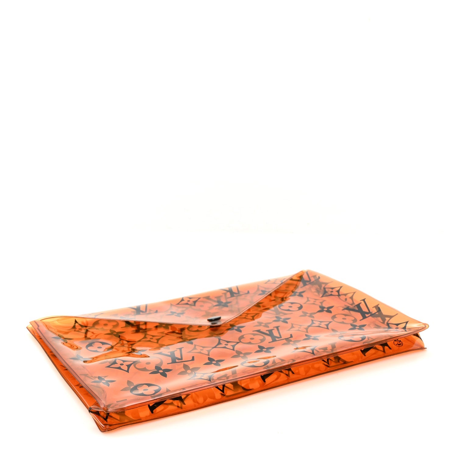 PVC Monogram Printed Envelope Pouch Orange