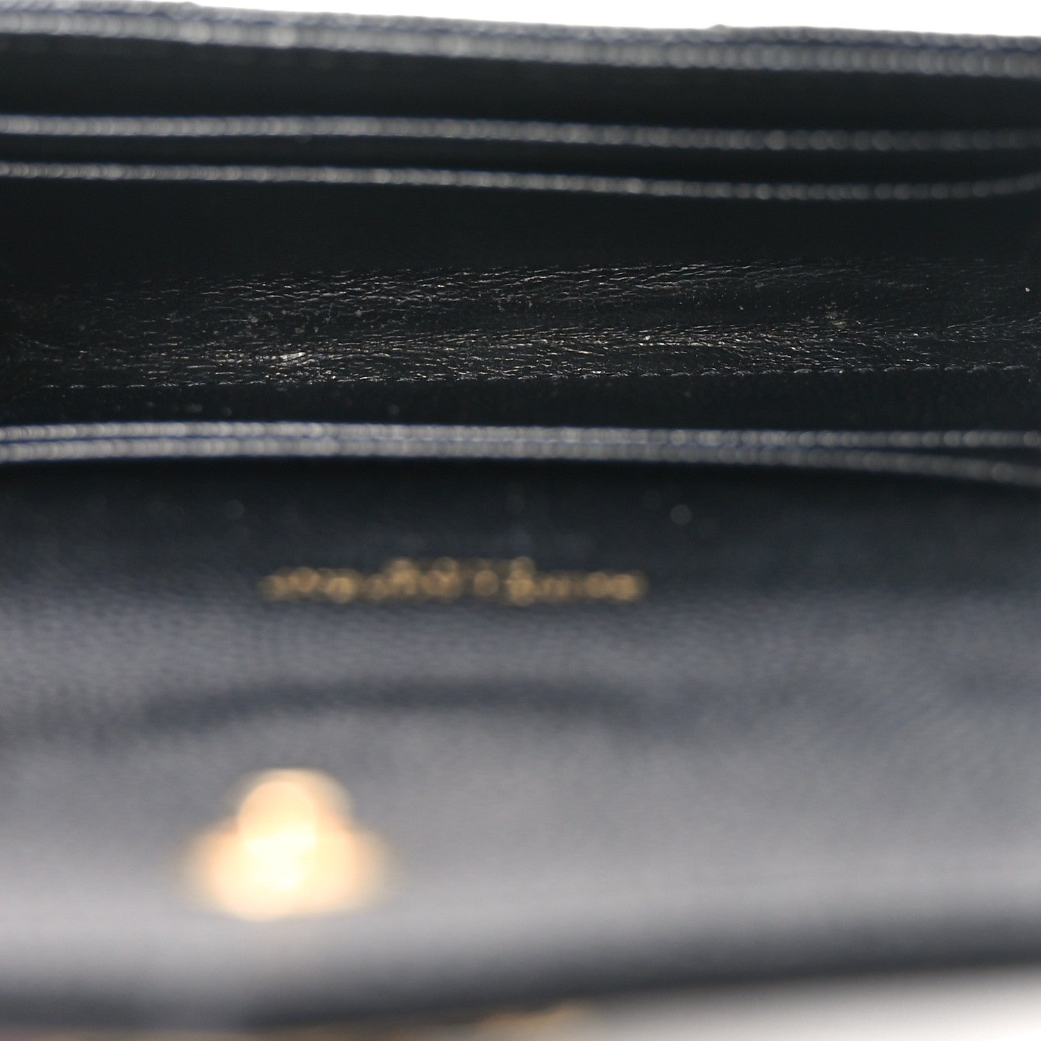 Grain De Poudre Matelasse Chevron Small Monogram Envelope Wallet Black