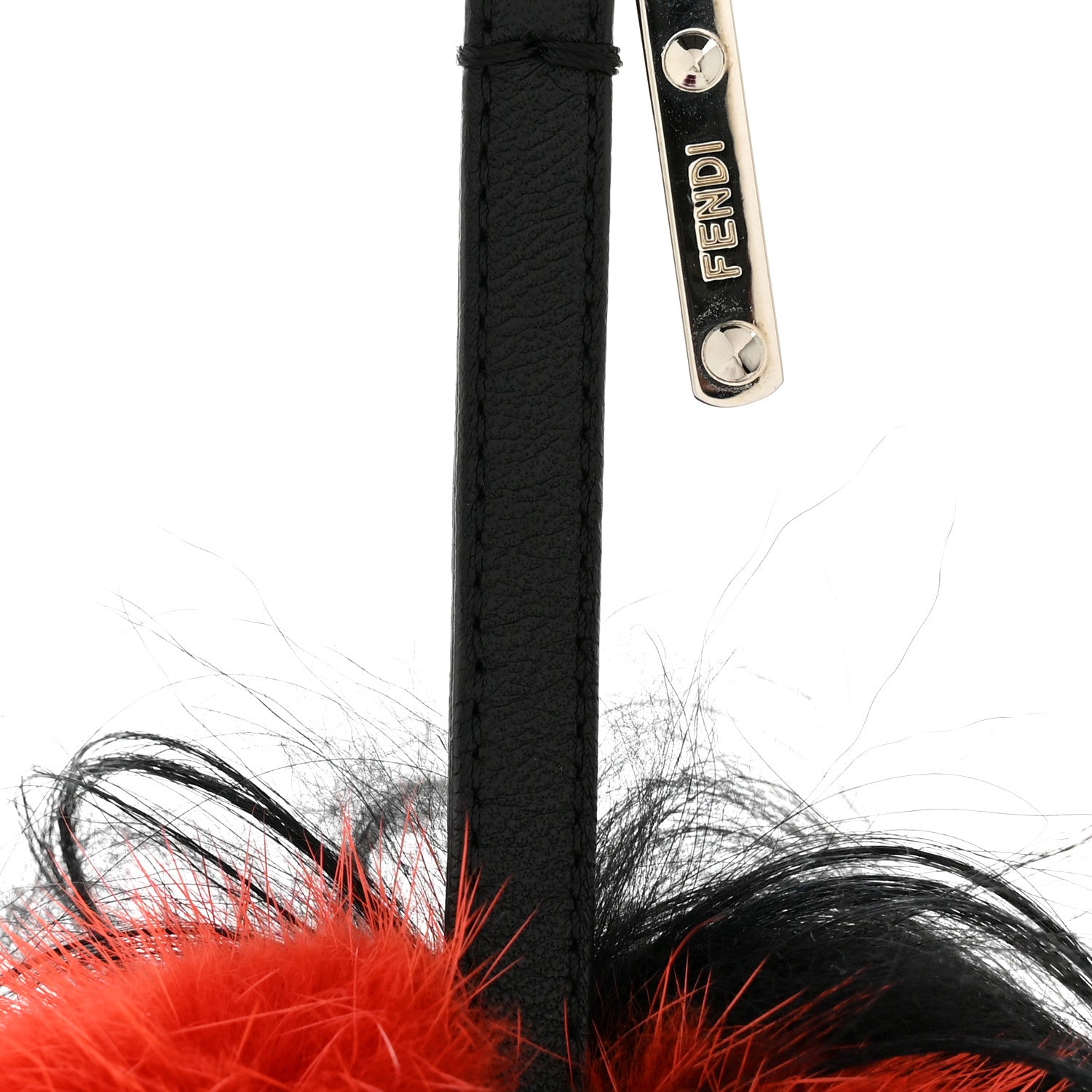 Mink Goat Fur QuTweet Funkyfur Bag Bug Charm Red