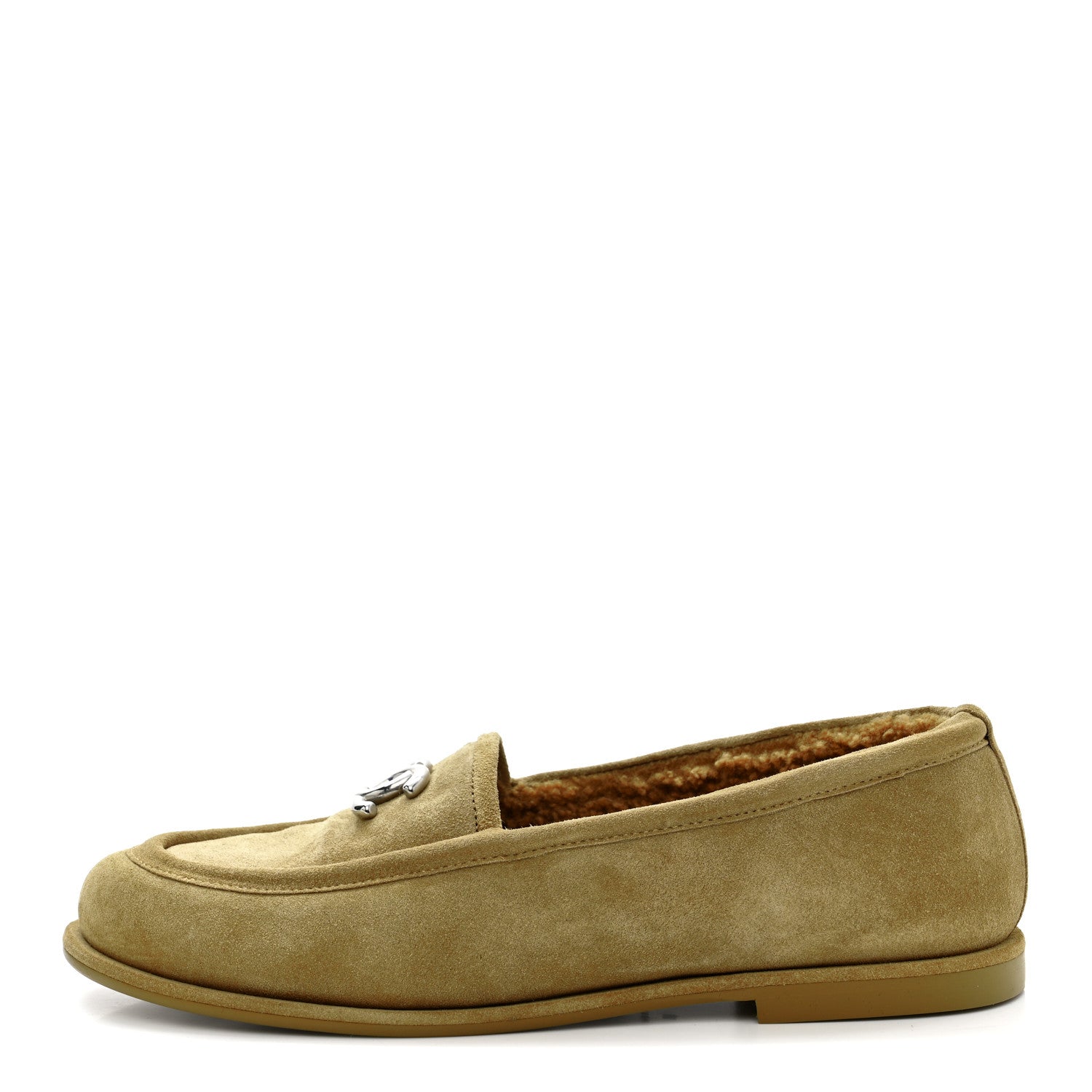 Suede Calfskin CC Loafers 39 Dark Beige