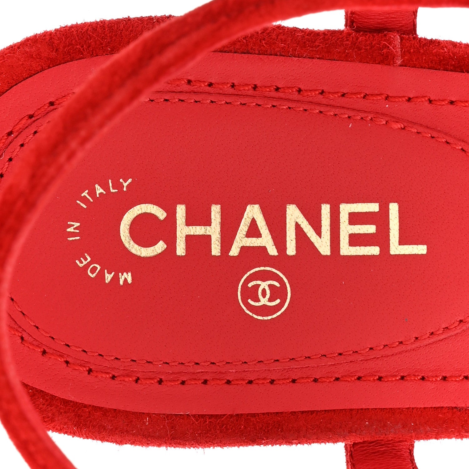 Suede Calfskin Thong Sandals 36 Red