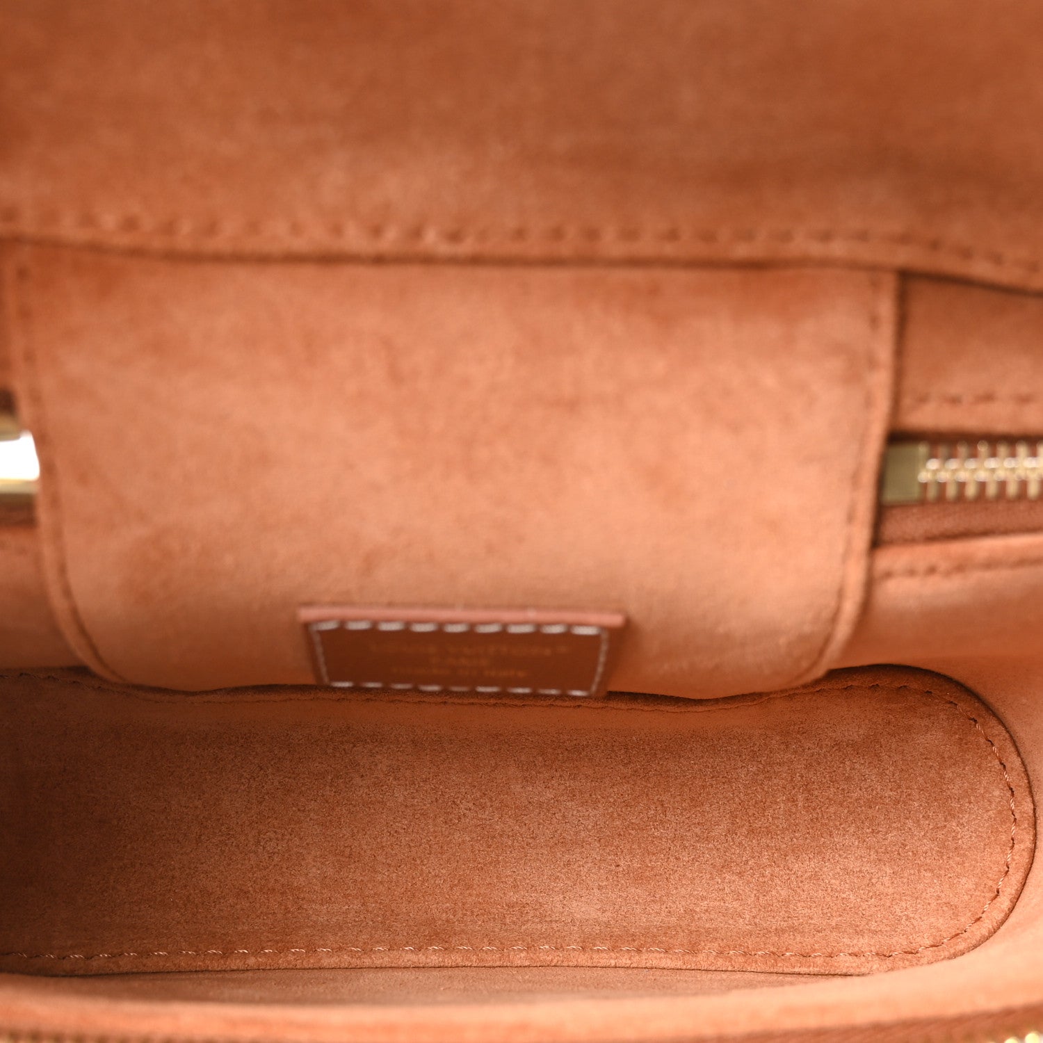 Grained Calfskin Low Key Vanity Pouch Cognac