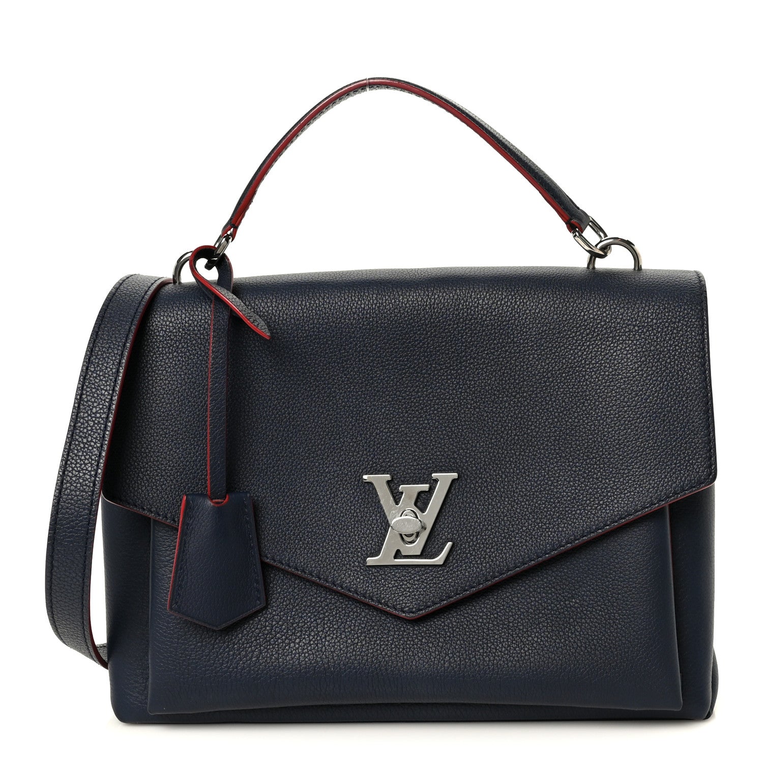 Soft Calfskin My Lockme Top Handle Marine Rouge