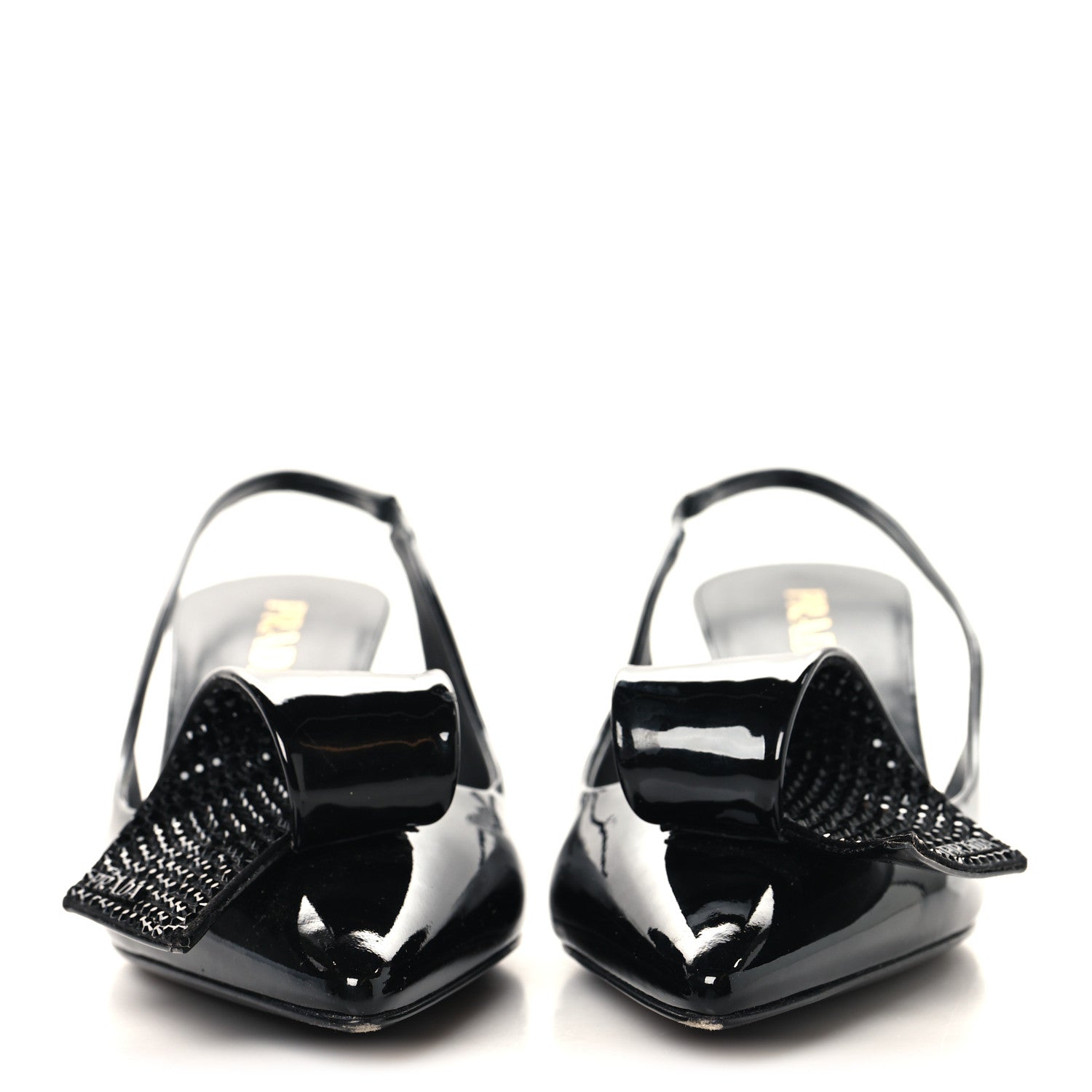 Vernice Crystal Bow Slingback Pumps 39 Black