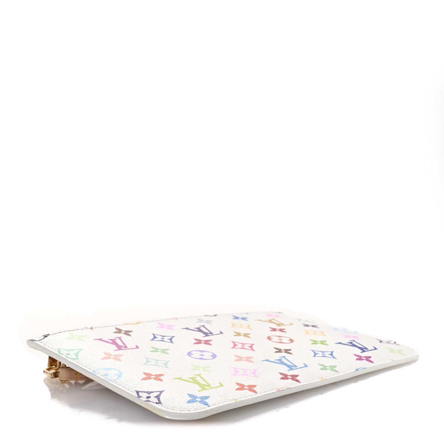 LV X TM Monogram Multicolor Neverfull MM Pochette White