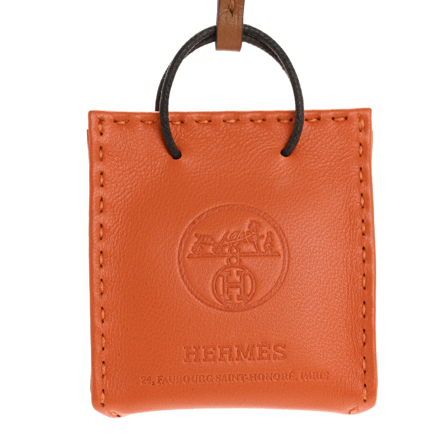 Milo Lambskin Swift Shopping Bag Charm Feu Gold