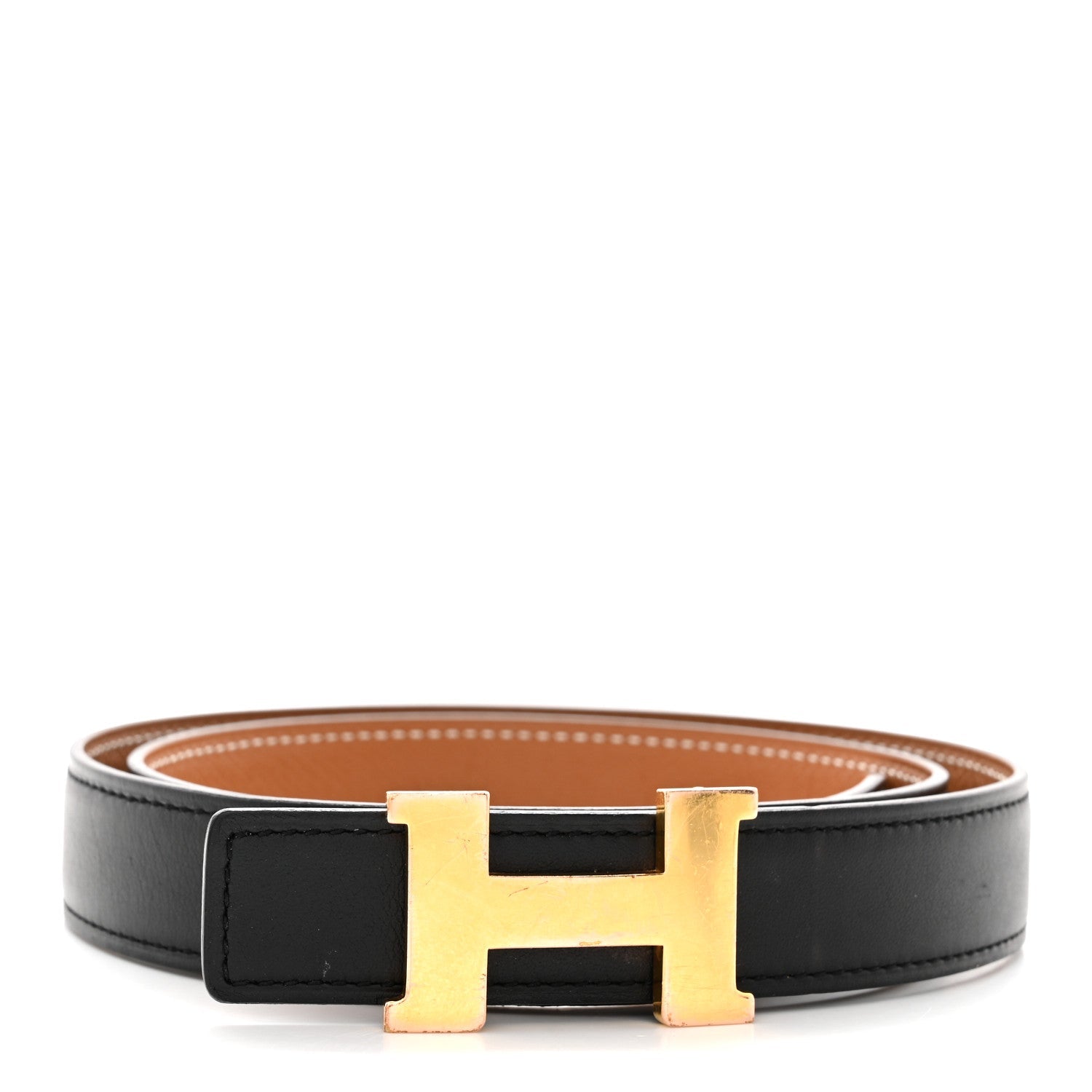 Swift Epsom 24mm Mini Constance H Belt 75 Black Gold