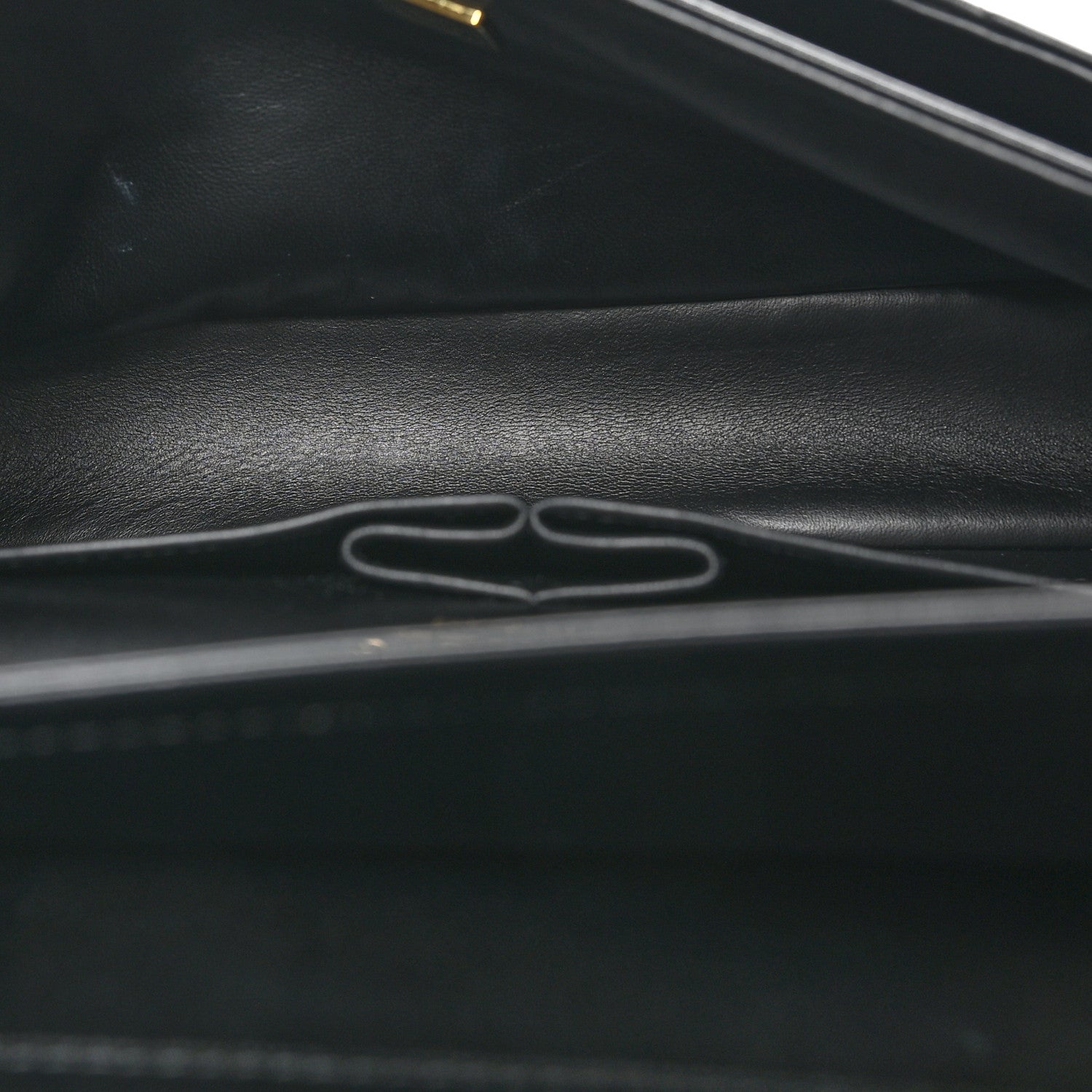 Lambskin Quilted Medium Double Flap Black White