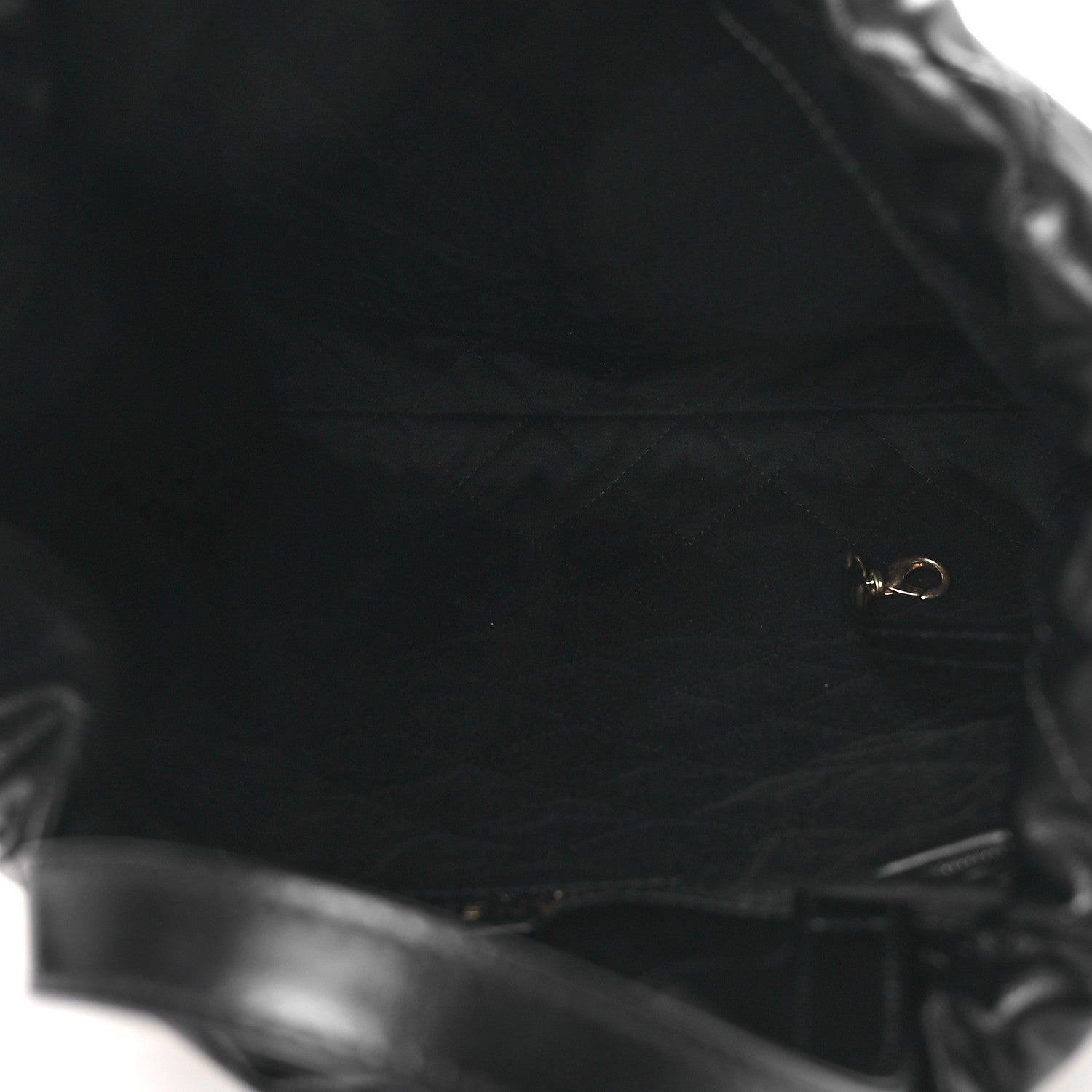 Shiny Calfskin Quilted Chanel 22 Backpack Black