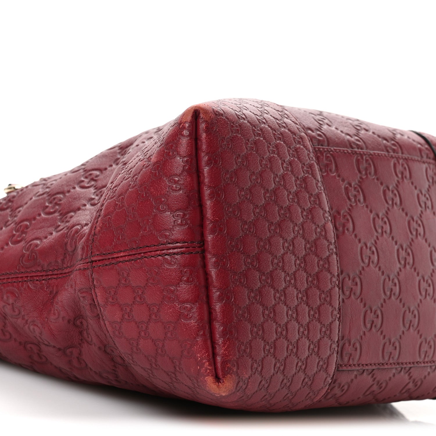 Guccissima Medium Bree Foldover Tote Classic Ruby