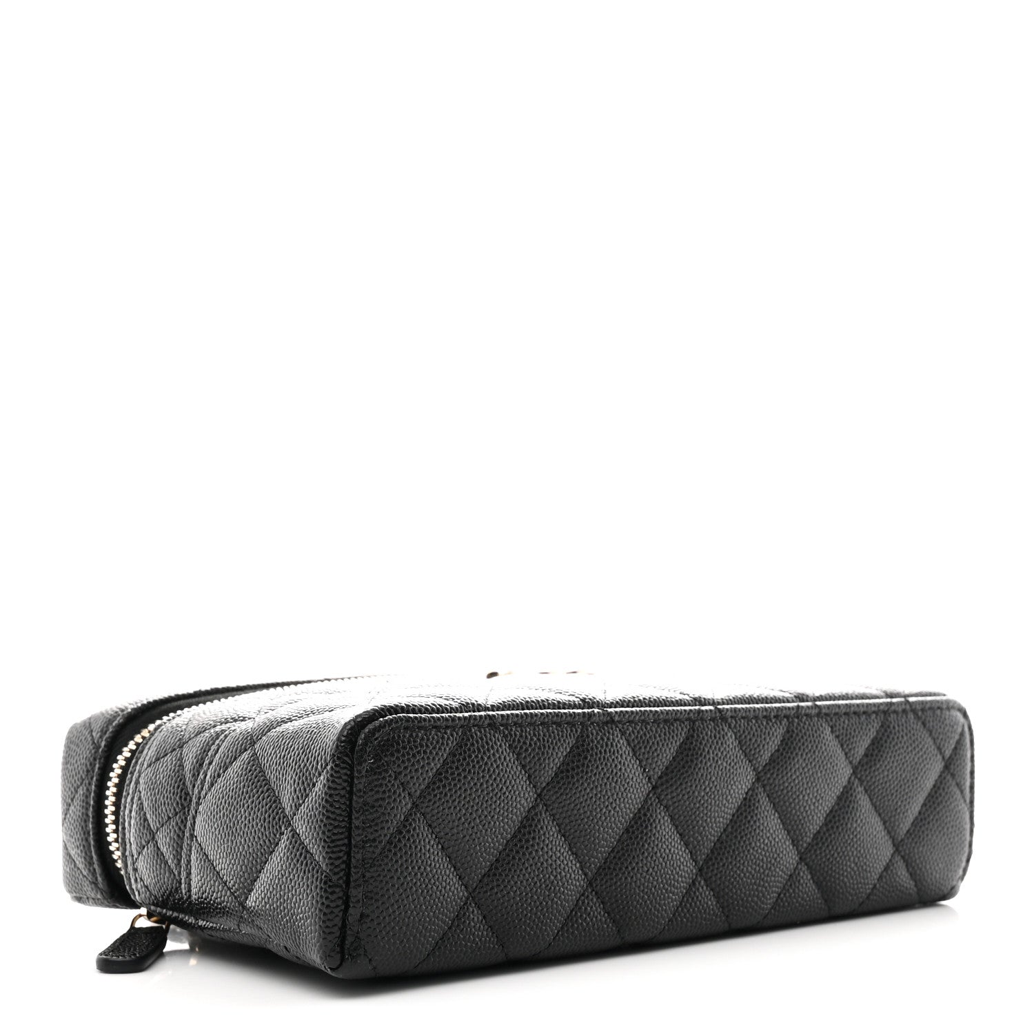 Caviar Quilted Trendy Handle Slim Vanity Black
