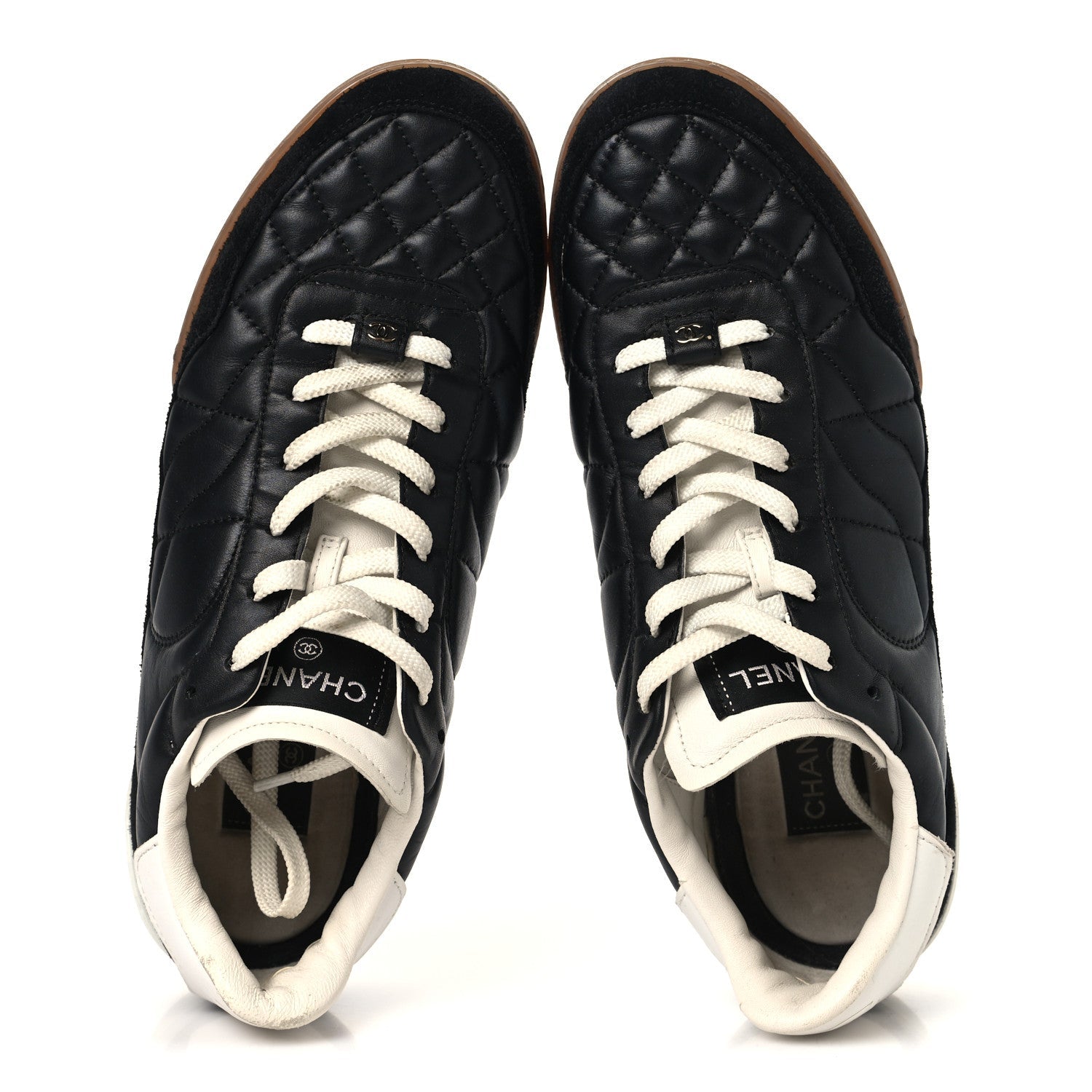 Suede Calfskin Quilted Sneakers 41 Black