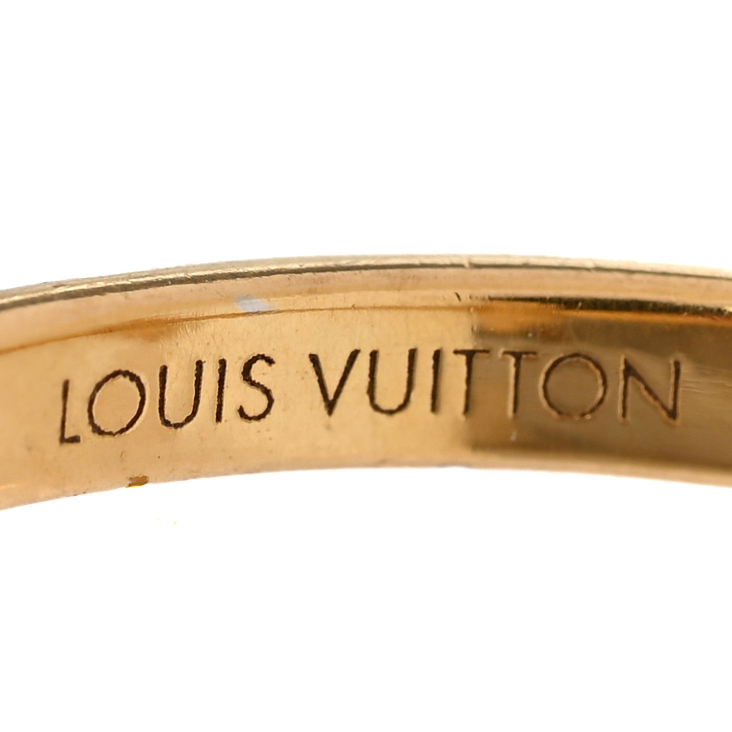 Metal Crystal Louisette Signature Ring M Gold
