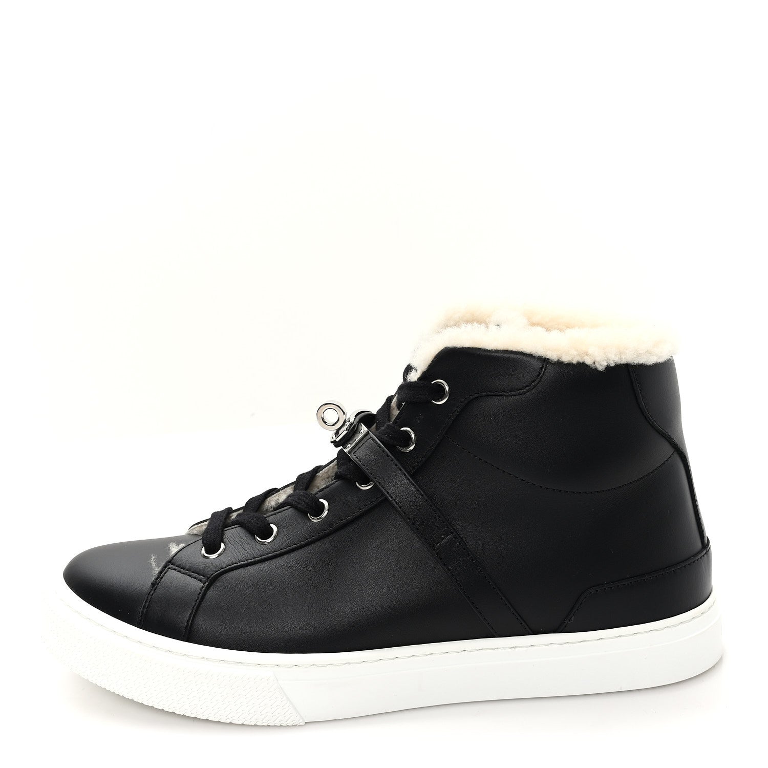 Calfskin Woolskin Daydream Sneakers 39 Black Ecru