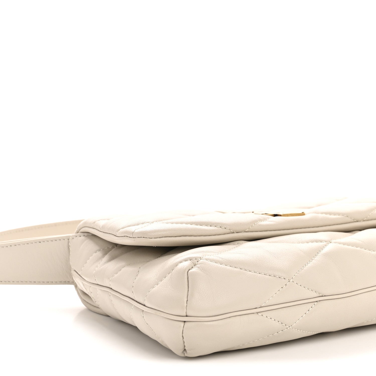 Lambskin Quilted Le 57 Diamond Shoulder Bag Crema Soft