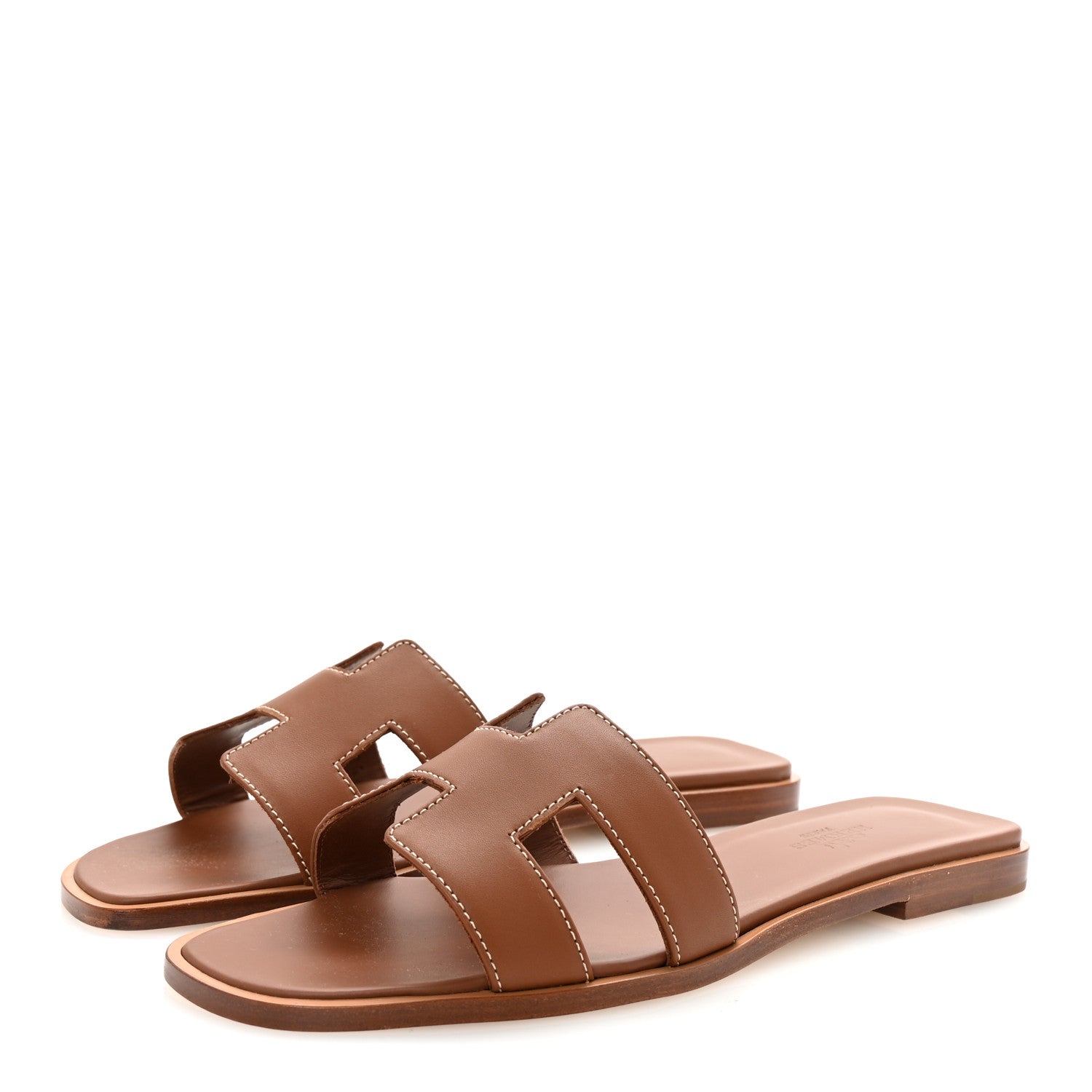 Box Calfskin Oran Sandals 37 Gold