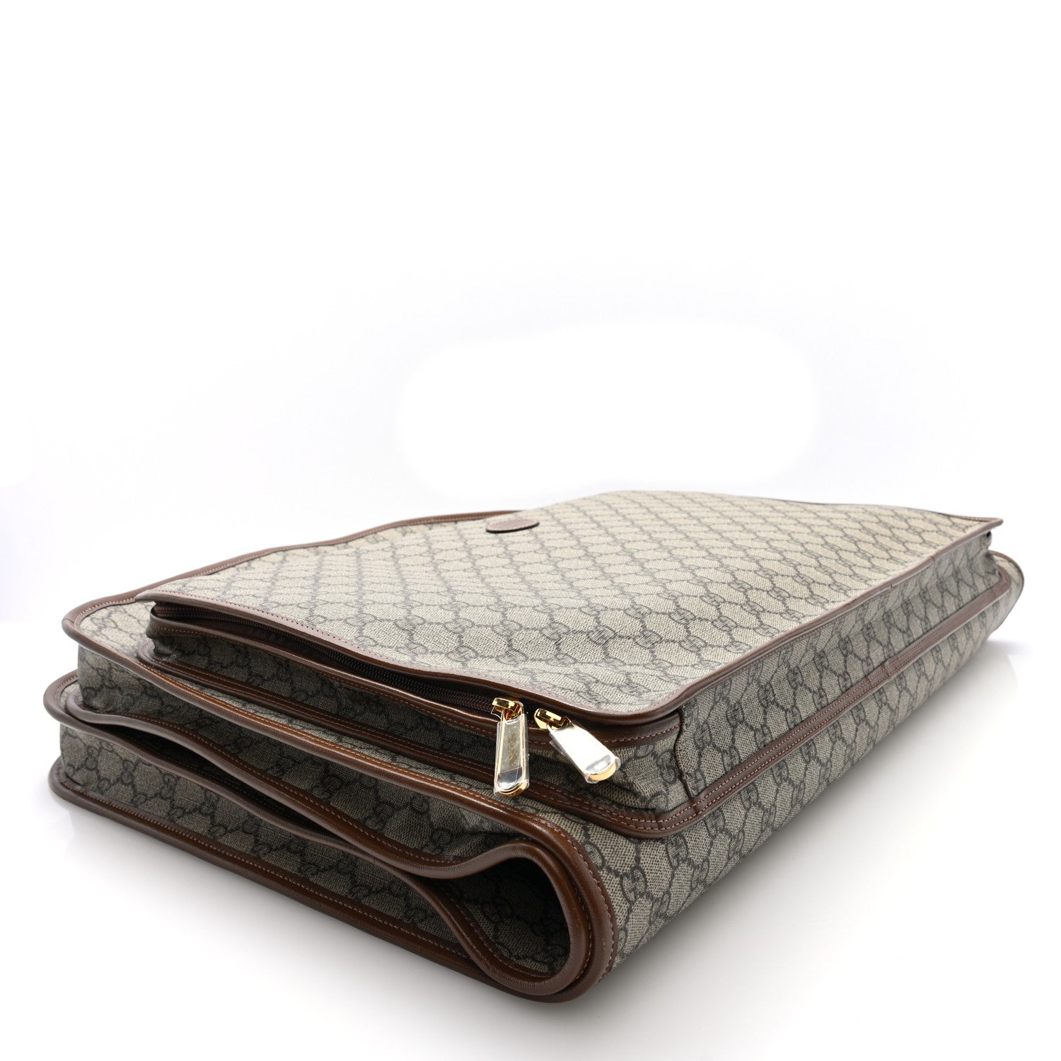 GG Supreme Monogram Azalea Calfskin Retro Interlocking G Hanger Garment Bag Beige Ebony Brown Sugar