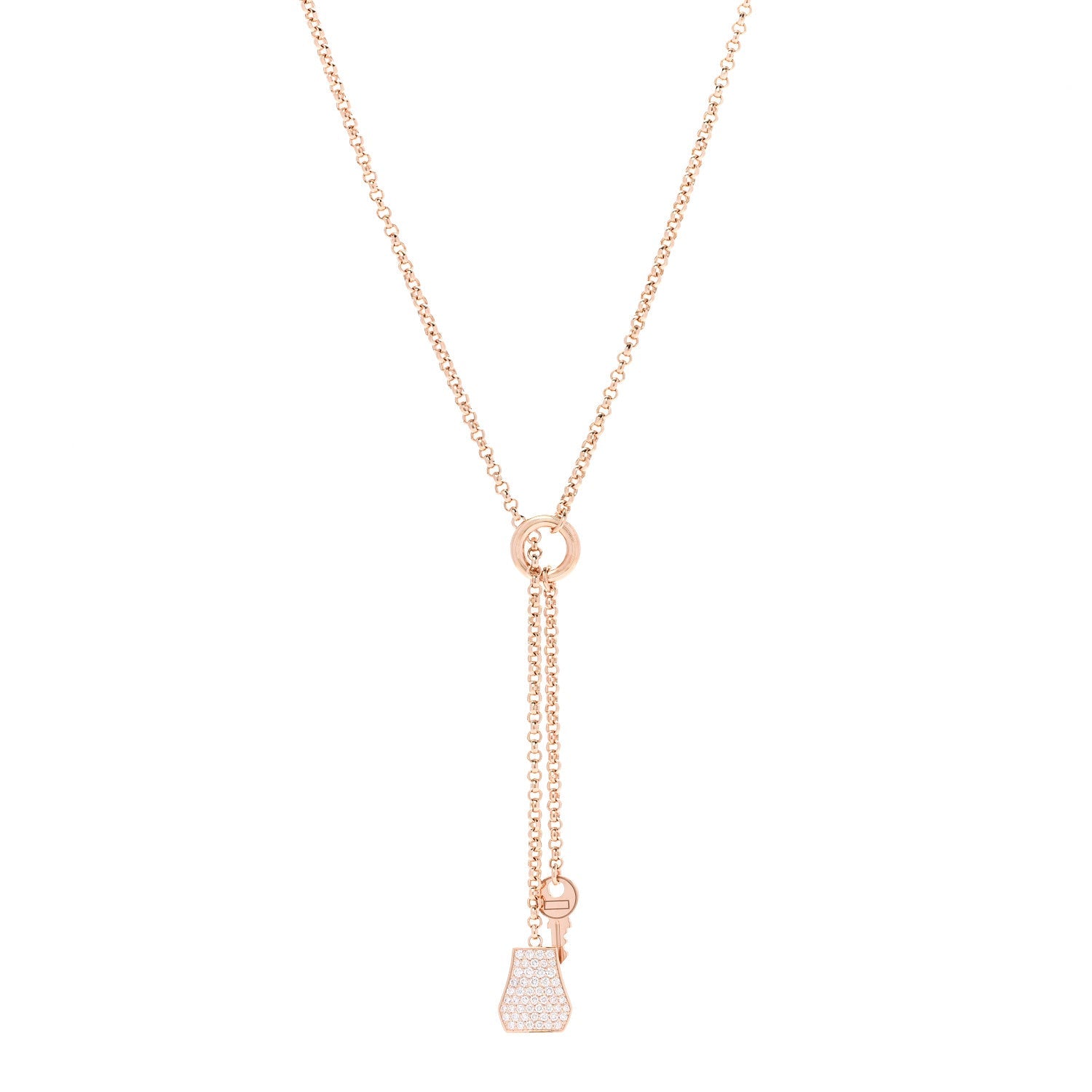 18K Rose Gold Diamond PM Kelly Clochette Necklace