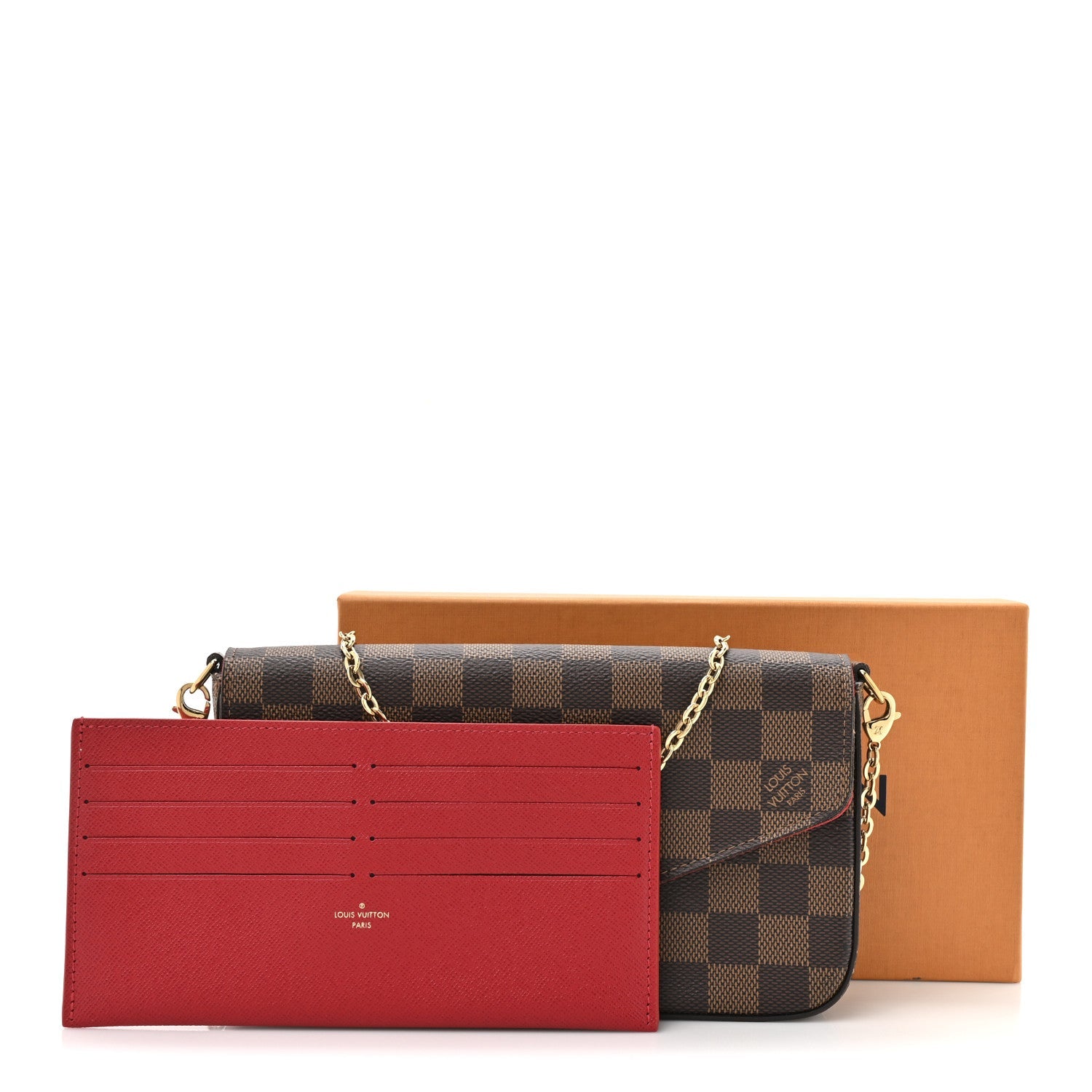 Damier Ebene Pochette Felicie Chain Wallet