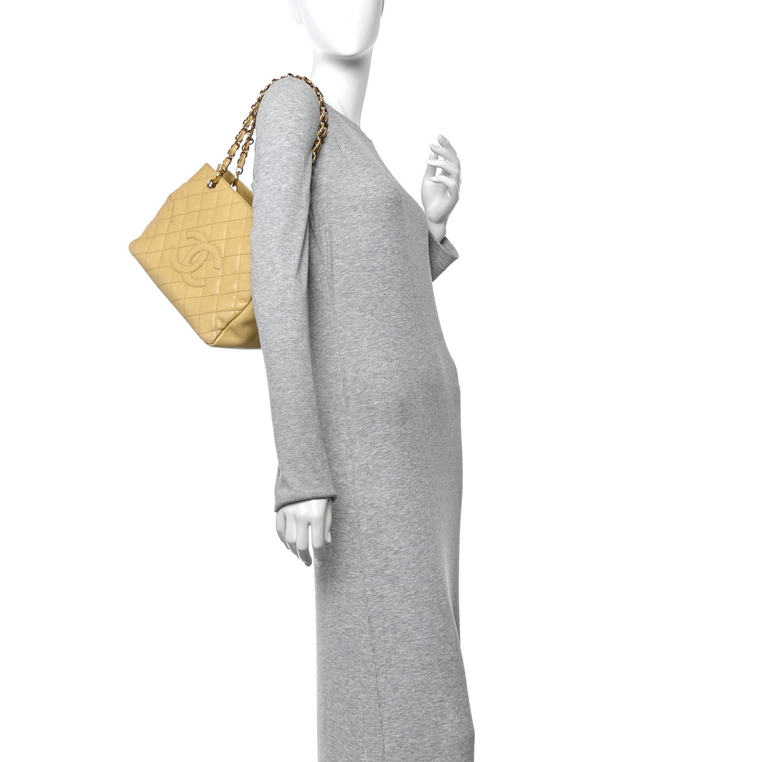 Caviar Quilted Petit Timeless Tote PTT Beige