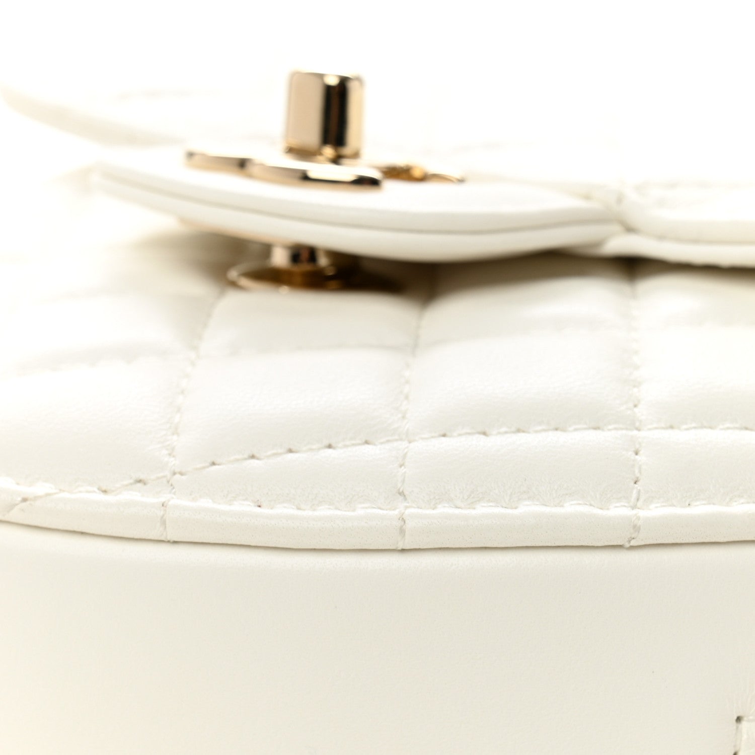 Lambskin Quilted CC In Love Heart Bag White