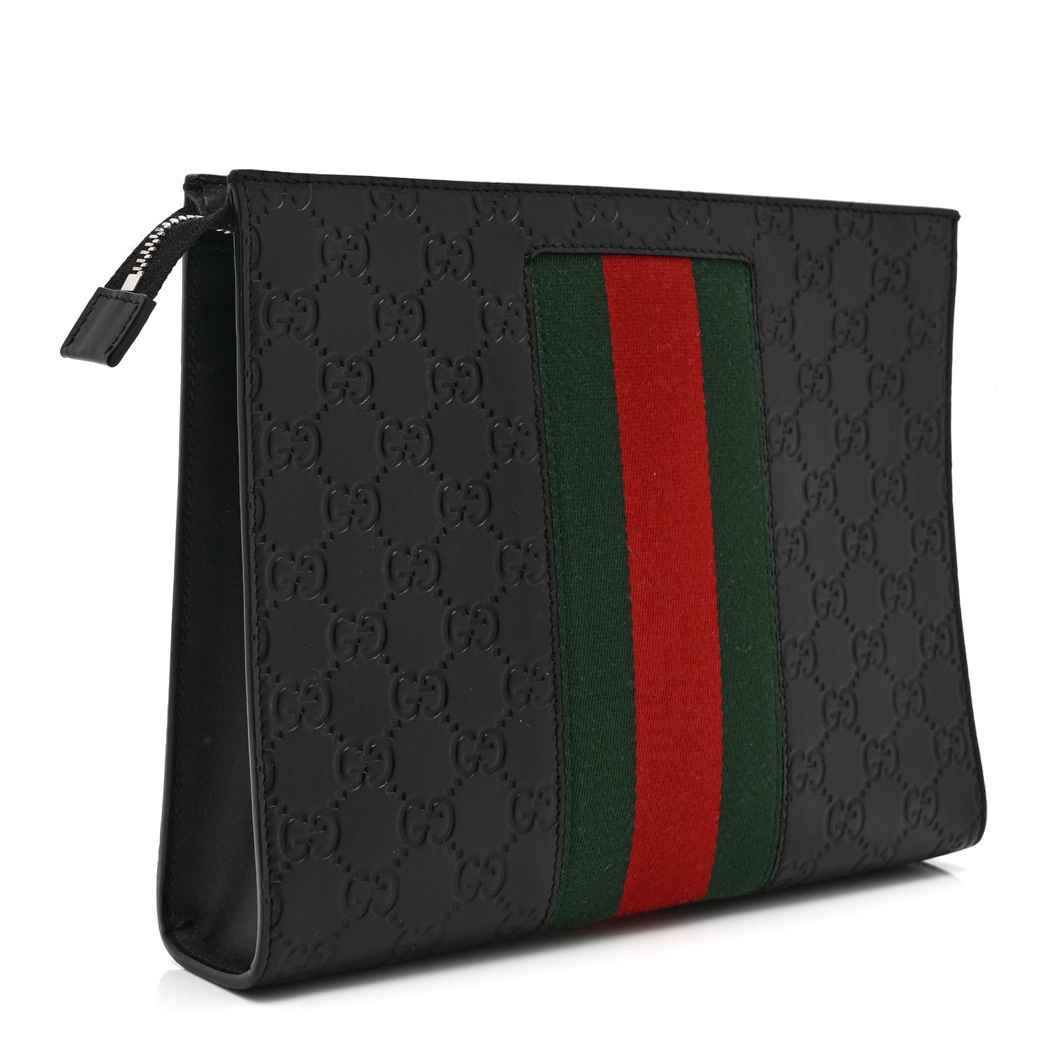 Guccissima Signature Web New Web Cosmetic Case Black