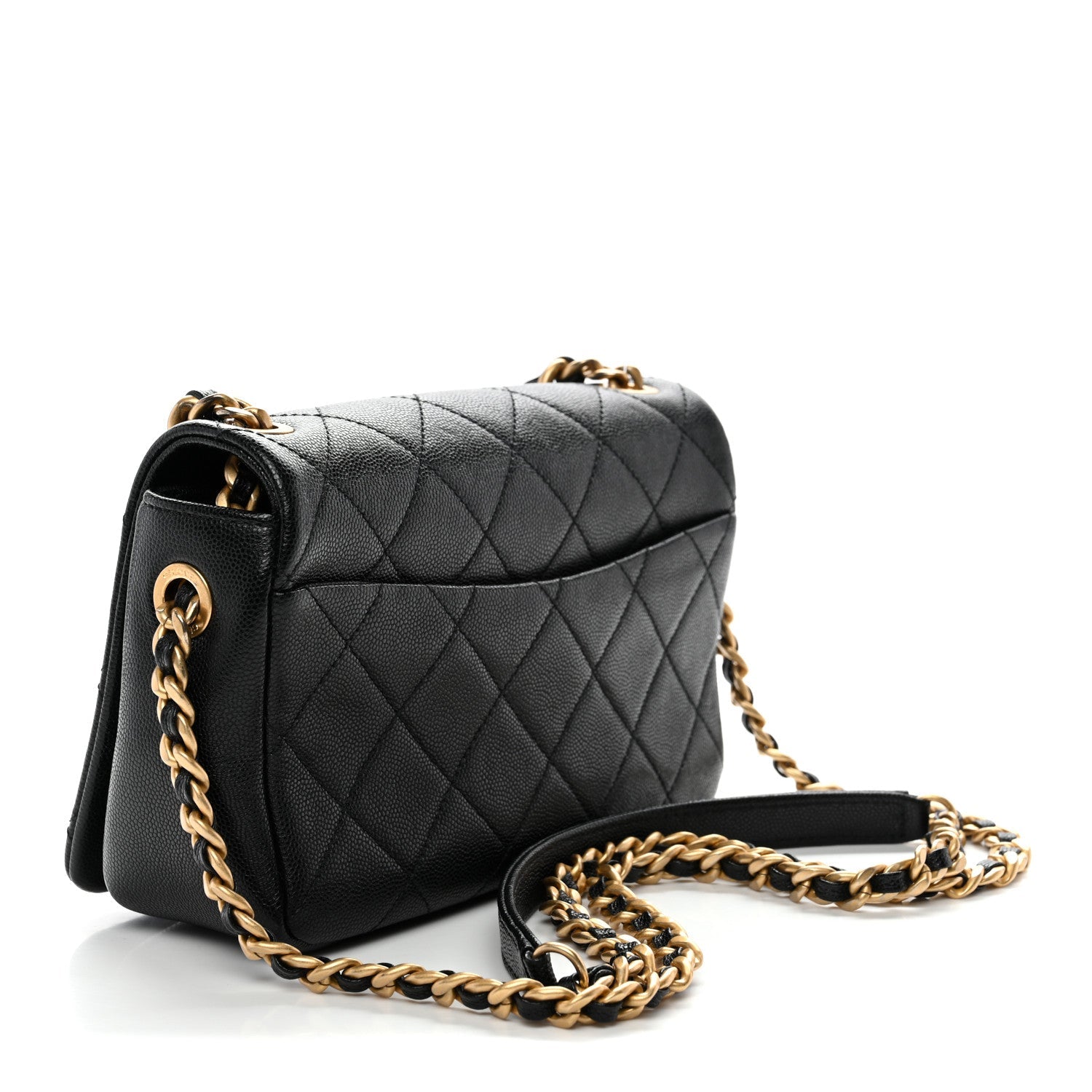 Caviar Quilted Small Fashion Therapy Flap Bag Black
