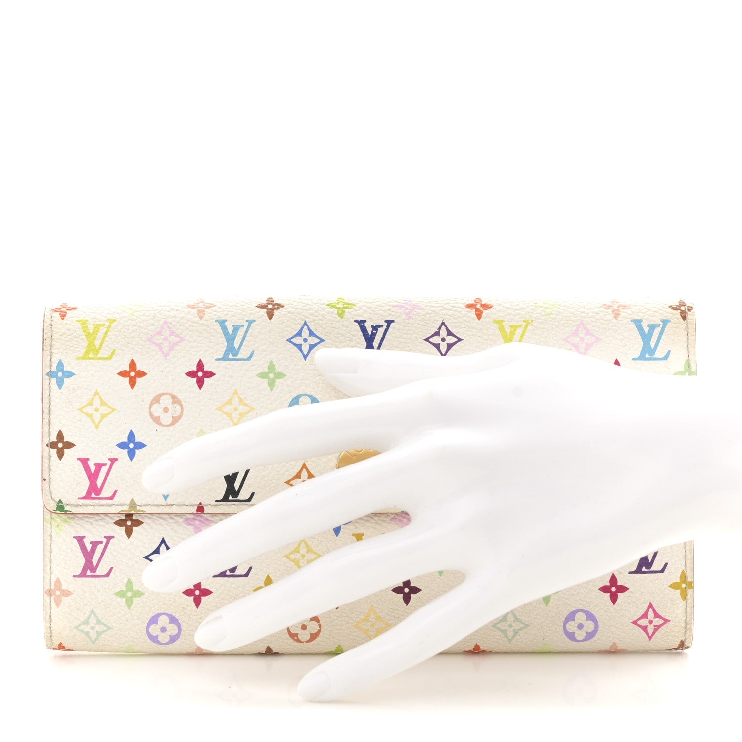 Monogram Multicolor Sarah Wallet White